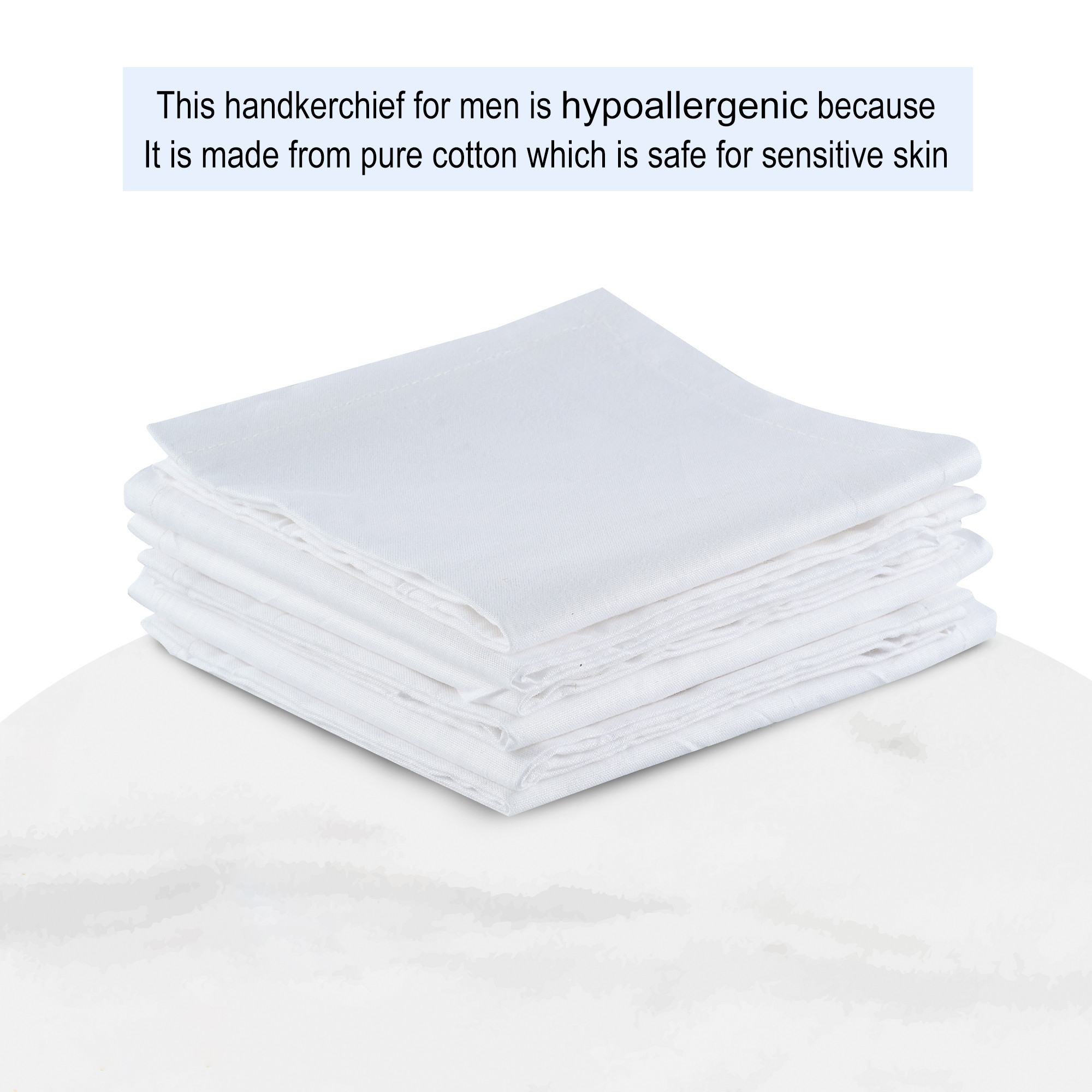 Kuber Industries Set of 6 Premium Cotton Soft Handkerchief For Men With Box  Rumal For Boys  Hanky For Men  Plain Silver  White
