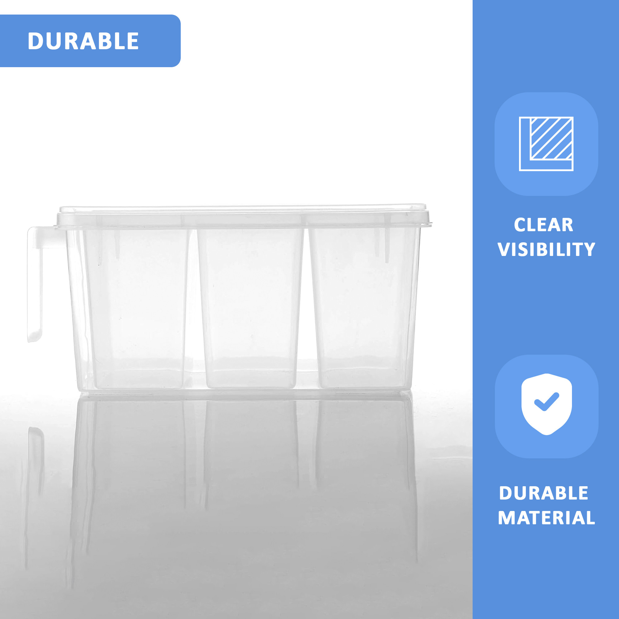 Kuber Industries Set of 8 Pcs Kitchen Fridge Storage Box  Transparent Container Set for Refrigerator Food Fruits  Vegetable Storage With Handle