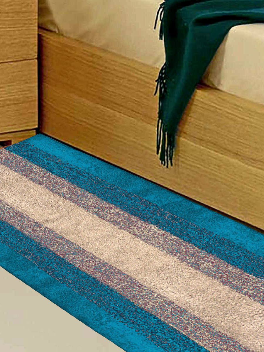 Kuber Industries Shaggy Carpet|Polyester Bedside Runner,Soft Rug For Hall,Offices,Kitchens,Bedroom,Floor Home Décor,5 x 2 Ft.(Green)