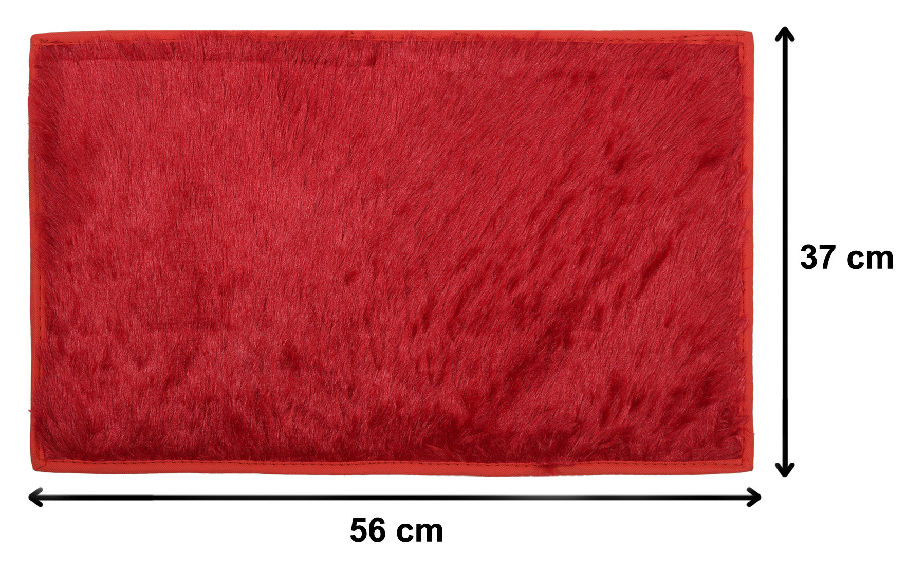 Kuber Industries Shaggy Durable Microfiber Anti-Skid Door Mat, Heavy Duty Doormat, Indoor Outdoor, Easy Clean, Waterproof, Low-Profile Mats for Entry, Patio, Garage (Red)-33_S_KUBQMART11476