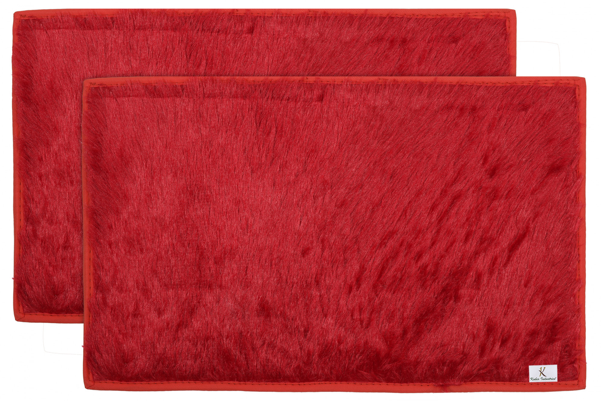 Kuber Industries Shaggy Durable Microfiber Anti-Skid Door Mat, Heavy Duty Doormat, Indoor Outdoor, Easy Clean, Waterproof, Low-Profile Mats for Entry, Patio, Garage (Red)-33_S_KUBQMART11476