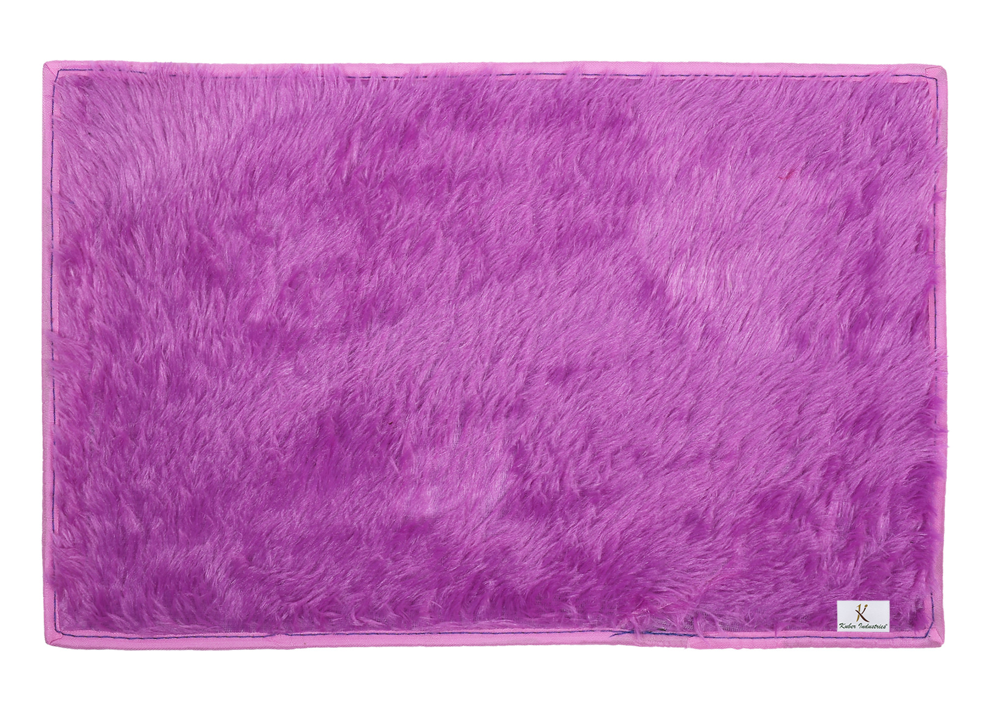 Kuber Industries Shaggy Durable Microfiber Anti-Skid Door Mat, Heavy Duty Doormat, Indoor Outdoor, Easy Clean, Waterproof, Low-Profile Mats for Entry, Patio, Garage (Purple)-33_S_KUBQMART11482