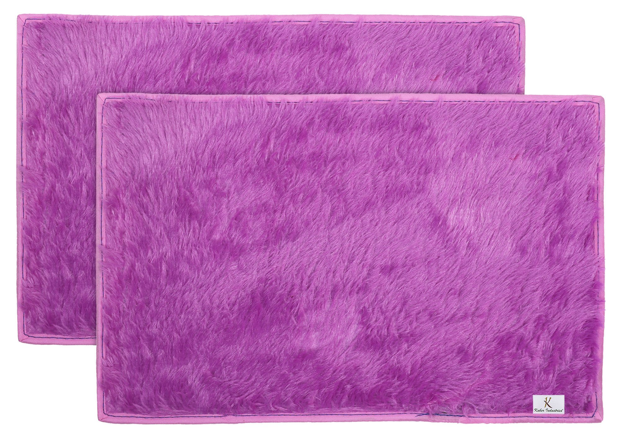 Kuber Industries Shaggy Durable Microfiber Anti-Skid Door Mat, Heavy Duty Doormat, Indoor Outdoor, Easy Clean, Waterproof, Low-Profile Mats for Entry, Patio, Garage (Purple)-33_S_KUBQMART11482
