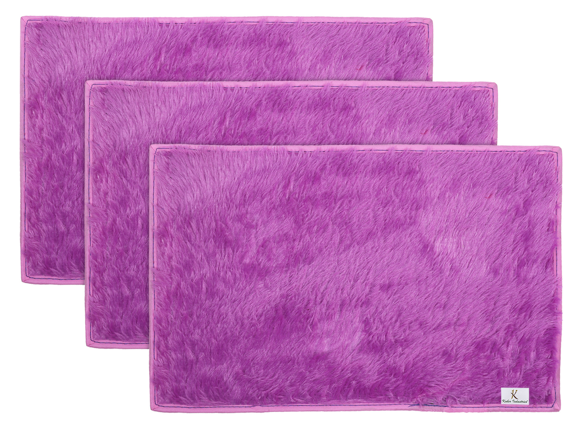Kuber Industries Shaggy Durable Microfiber Anti-Skid Door Mat, Heavy Duty Doormat, Indoor Outdoor, Easy Clean, Waterproof, Low-Profile Mats for Entry, Patio, Garage (Purple)-33_S_KUBQMART11482