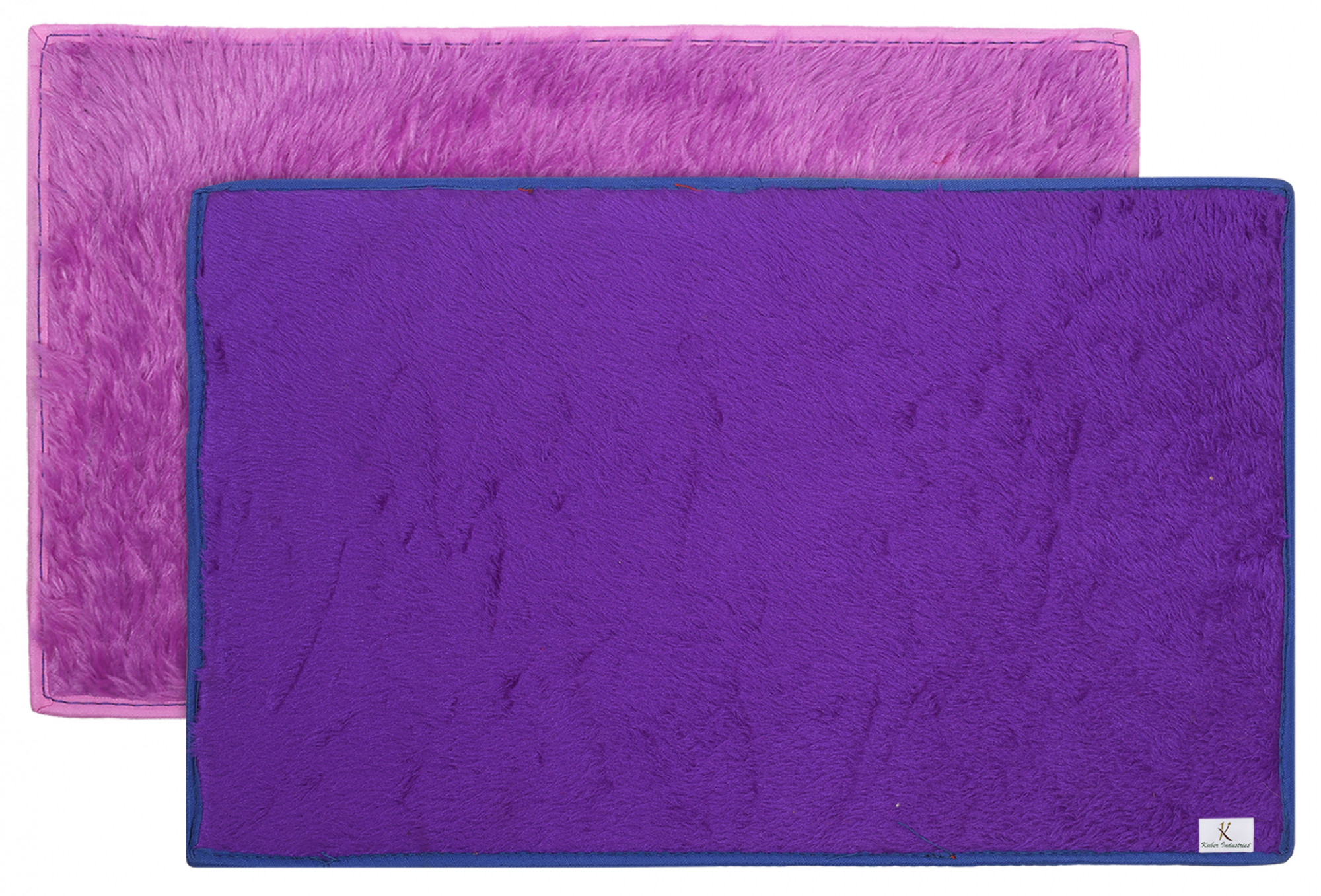 Kuber Industries Shaggy Durable Microfiber Anti-Skid Door Mat, Heavy Duty Doormat, Indoor Outdoor, Easy Clean, Waterproof, Low-Profile Mats for Entry, Patio, Garage (Set Of 2,Purple & Blue)-33_S_KUBQMART11504