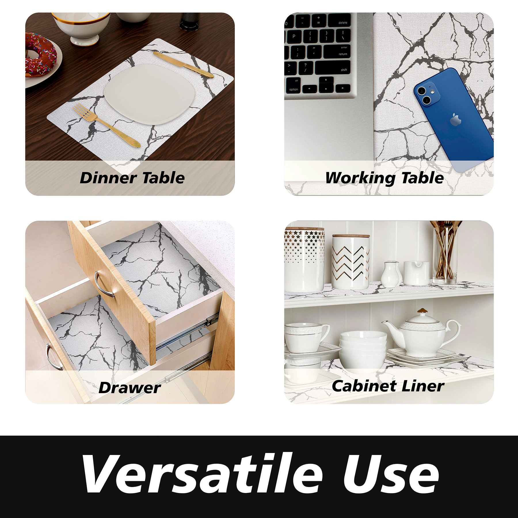 Kuber Industries Shelf Liner  3 MTR  Cabinet Shelf Liner  Kitchen Cabinets Protector Mat  Shelf Liner for Kitchen  Drawer Liner Mat  Shelf Liner for Drawers  Marble Print  Light Grey