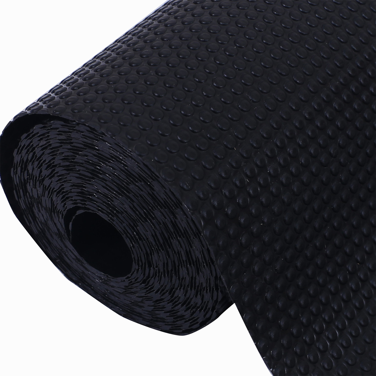 Kuber Industries Shelf Liner | EVA Kitchen Cabinet Shelf Mat | Anti-Slip Bathroom Mat | Fridge Mat | Table Mat | Bubble Texture Wardrobe Mat | 1.5 Meters |1 MM | Black