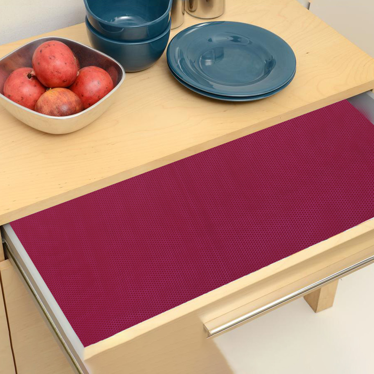 Kuber Industries Shelf Liner | EVA Kitchen Cabinet Shelf Mat | Anti-Slip Bathroom Mat | Fridge Mat | Table Mat | Bubble Texture Wardrobe Mat | 1.5 Meters |1 MM | Maroon