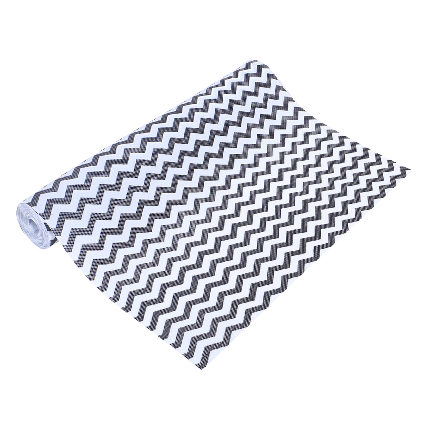 Kuber Industries Shelf Liner  EVA Kitchen Cabinet Shelf Mat  Anti-Slip Bathroom Mat  Fridge Mat  Table Mat  Zig Zag Design Wardrobe Mat  15 Meter  Black