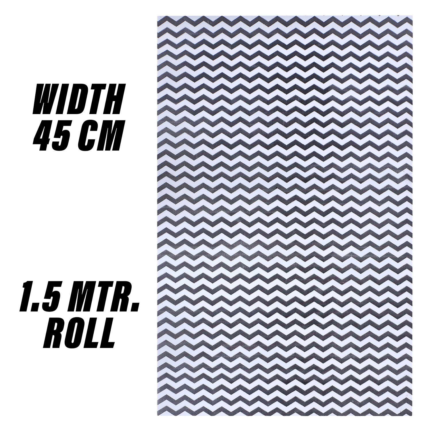 Kuber Industries Shelf Liner  EVA Kitchen Cabinet Shelf Mat  Anti-Slip Bathroom Mat  Fridge Mat  Table Mat  Zig Zag Design Wardrobe Mat  15 Meter  Black