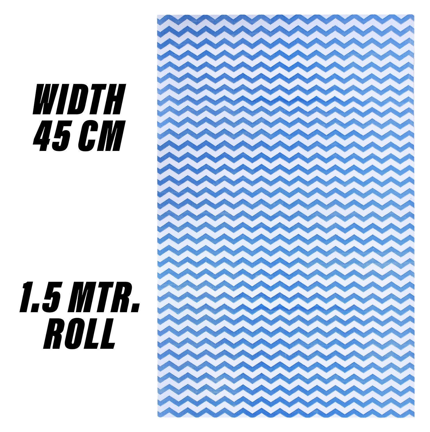 Kuber Industries Shelf Liner  EVA Kitchen Cabinet Shelf Mat  Anti-Slip Bathroom Mat  Fridge Mat  Table Mat  Zig Zag Design Wardrobe Mat  15 Meter  Blue