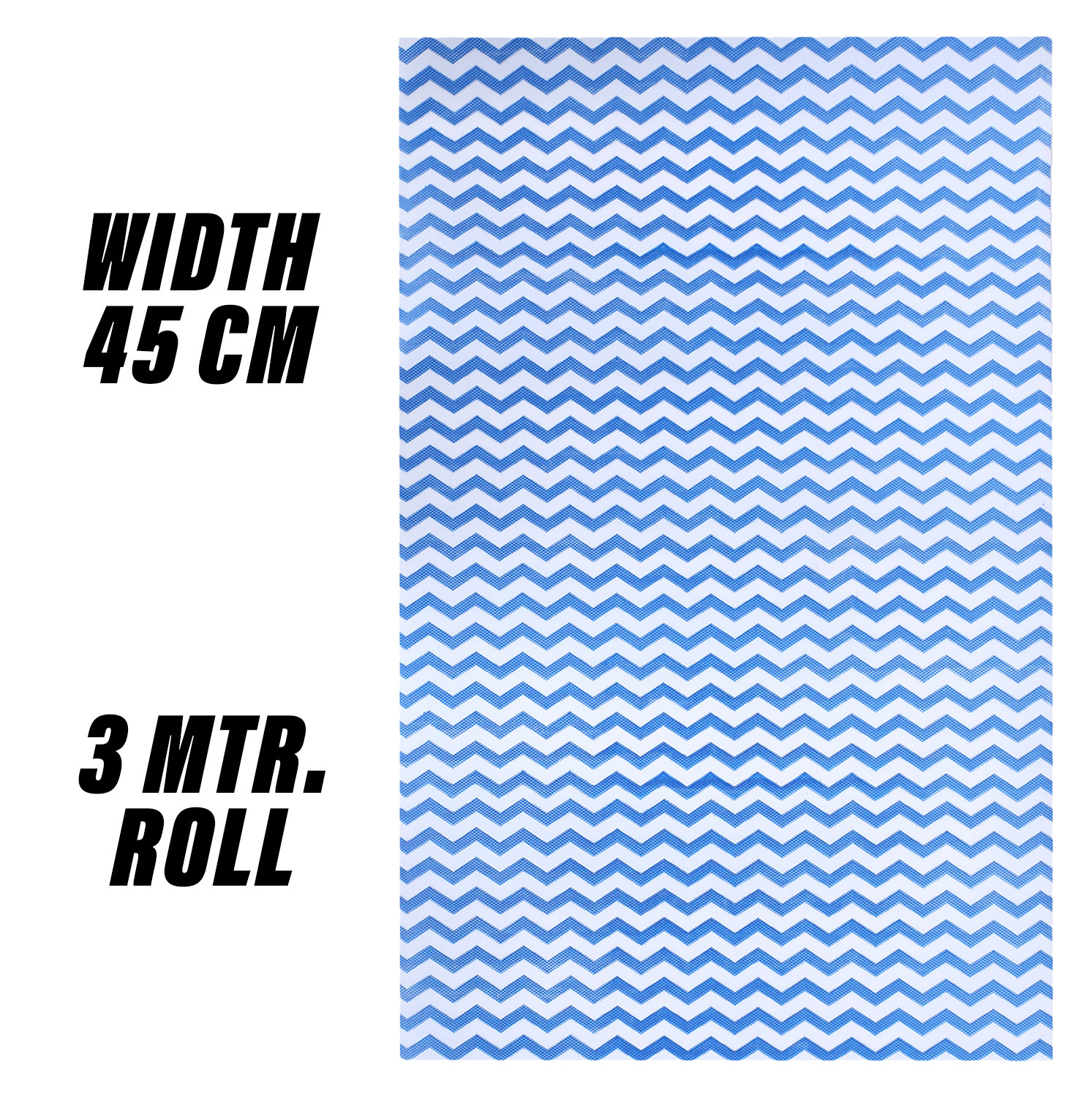 Kuber Industries Shelf Liner  EVA Kitchen Cabinet Shelf Mat  Anti-Slip Bathroom Mat  Fridge Mat  Table Mat  Zig Zag Design Wardrobe Mat  3 Meter  Blue