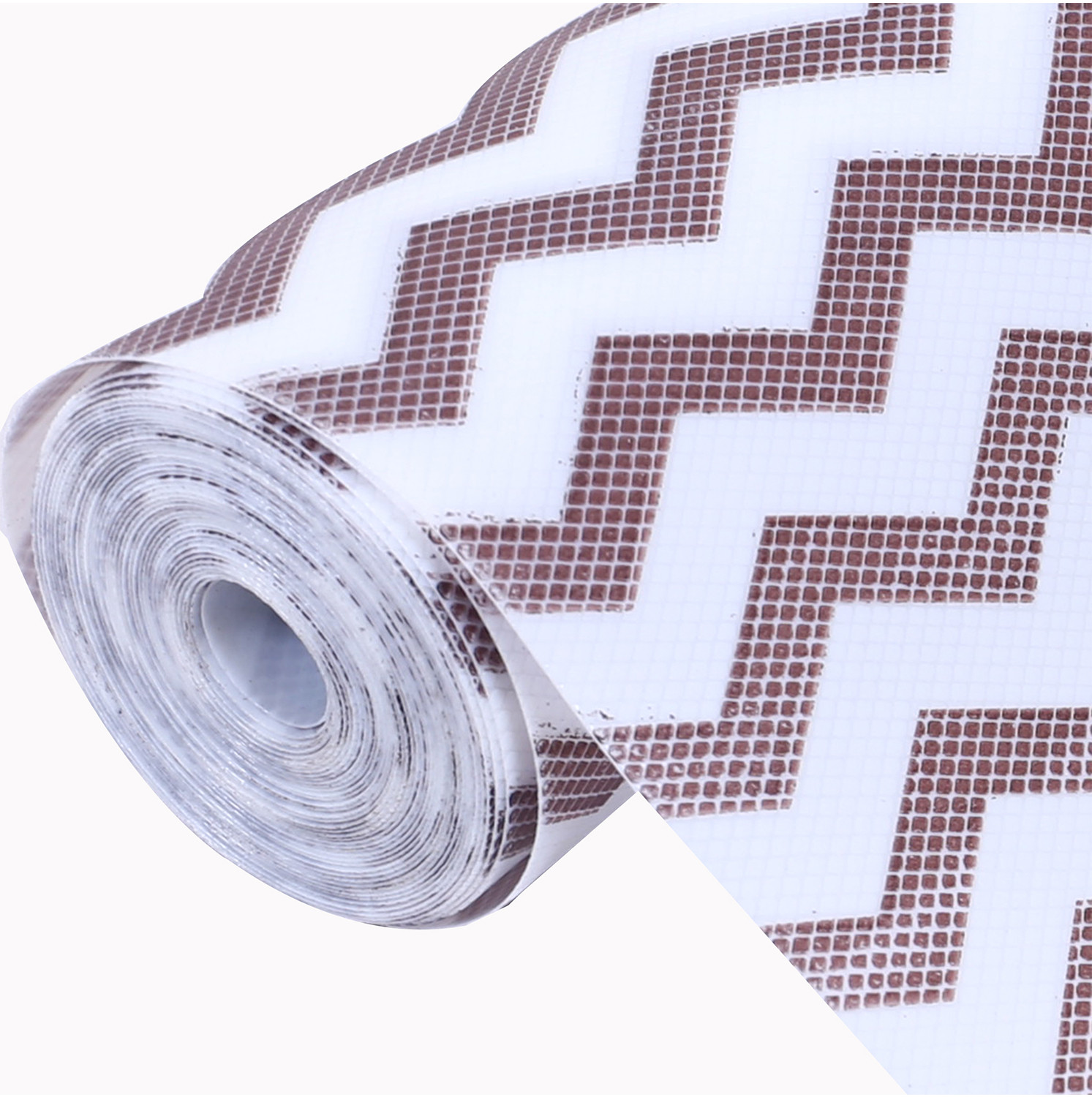 Kuber Industries Shelf Liner  EVA Kitchen Cabinet Shelf Mat  Anti-Slip Bathroom Mat  Fridge Mat  Table Mat  Zig Zag Design Wardrobe Mat  10 Meter  Brown