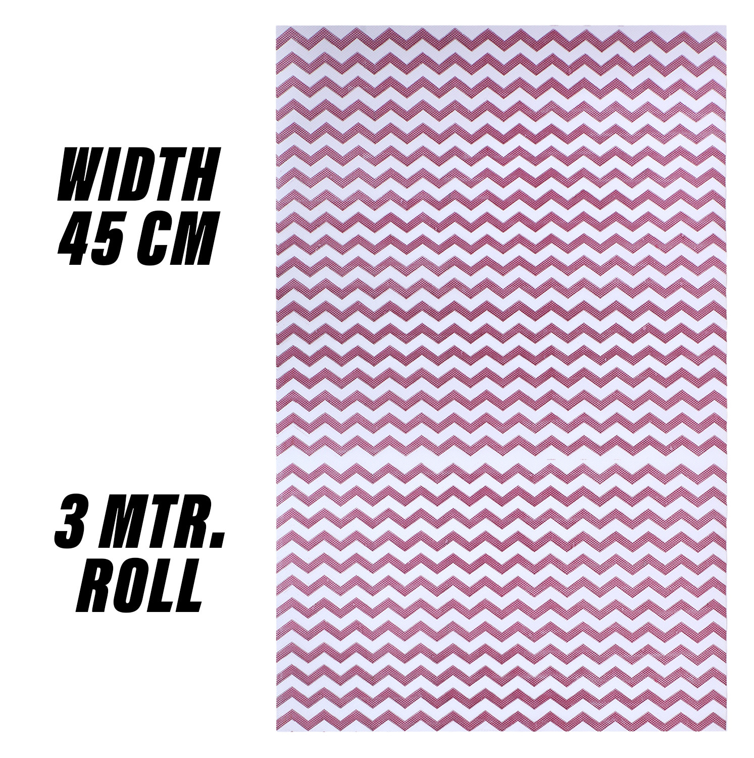 Kuber Industries Shelf Liner  EVA Kitchen Cabinet Shelf Mat  Anti-Slip Bathroom Mat  Fridge Mat  Table Mat  Zig Zag Design Wardrobe Mat  3 Meter  Pink