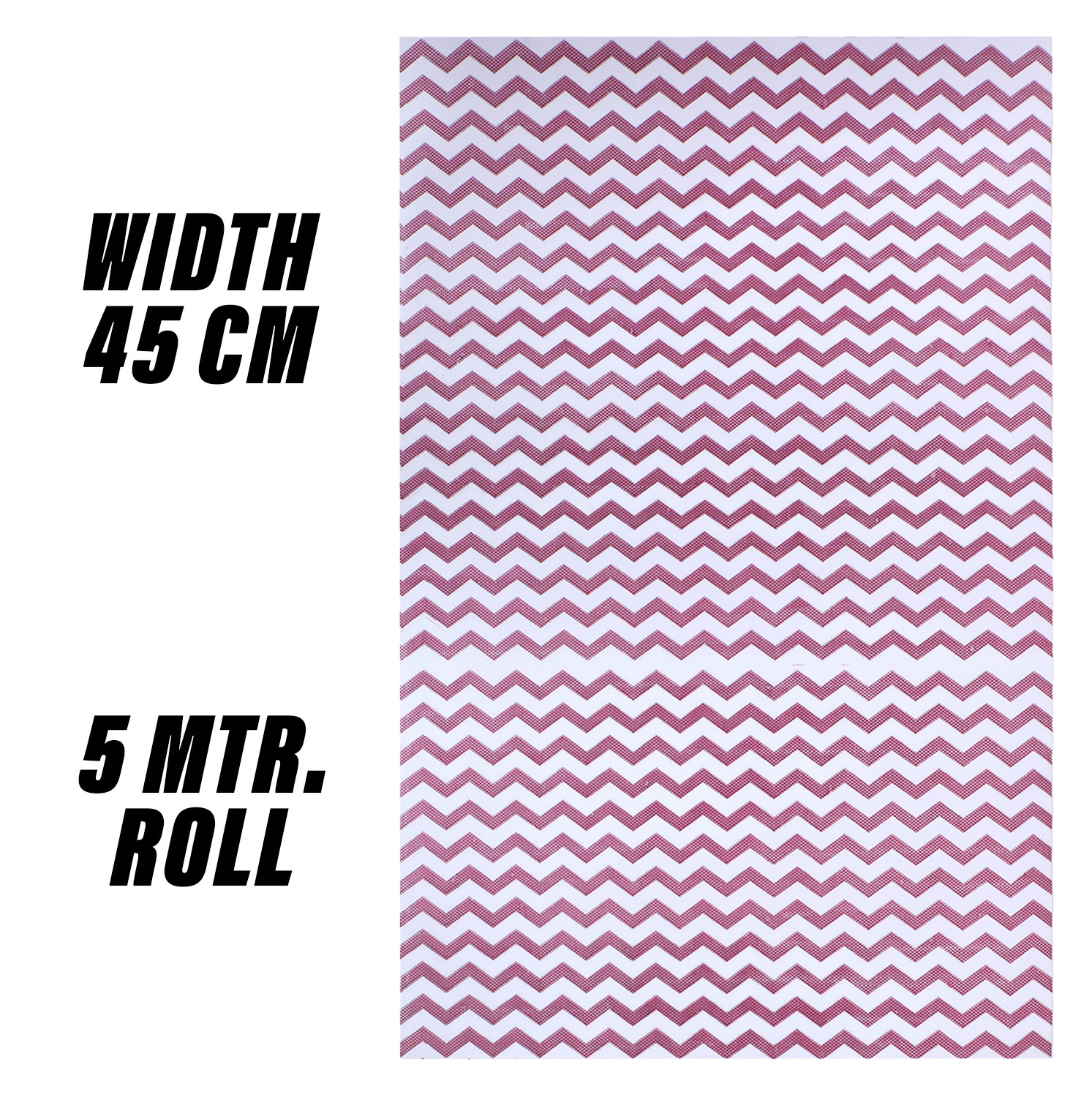 Kuber Industries Shelf Liner  EVA Kitchen Cabinet Shelf Mat  Anti-Slip Bathroom Mat  Fridge Mat  Table Mat  Zig Zag Design Wardrobe Mat  5 Meter  Pink