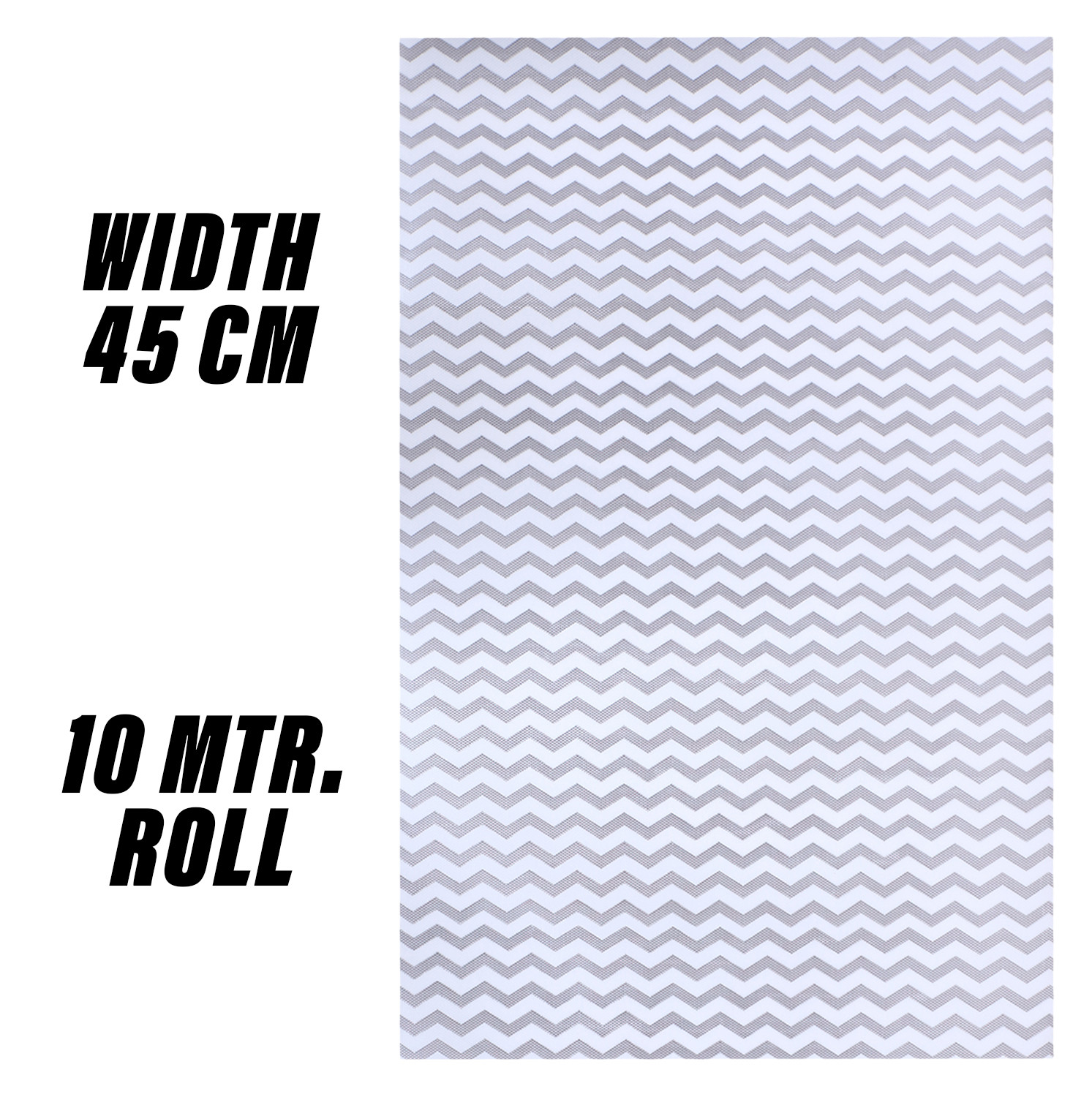 Kuber Industries Shelf Liner  EVA Kitchen Cabinet Shelf Mat  Anti-Slip Bathroom Mat  Fridge Mat  Table Mat  Zig Zag Design Wardrobe Mat  10 Meter  Gray