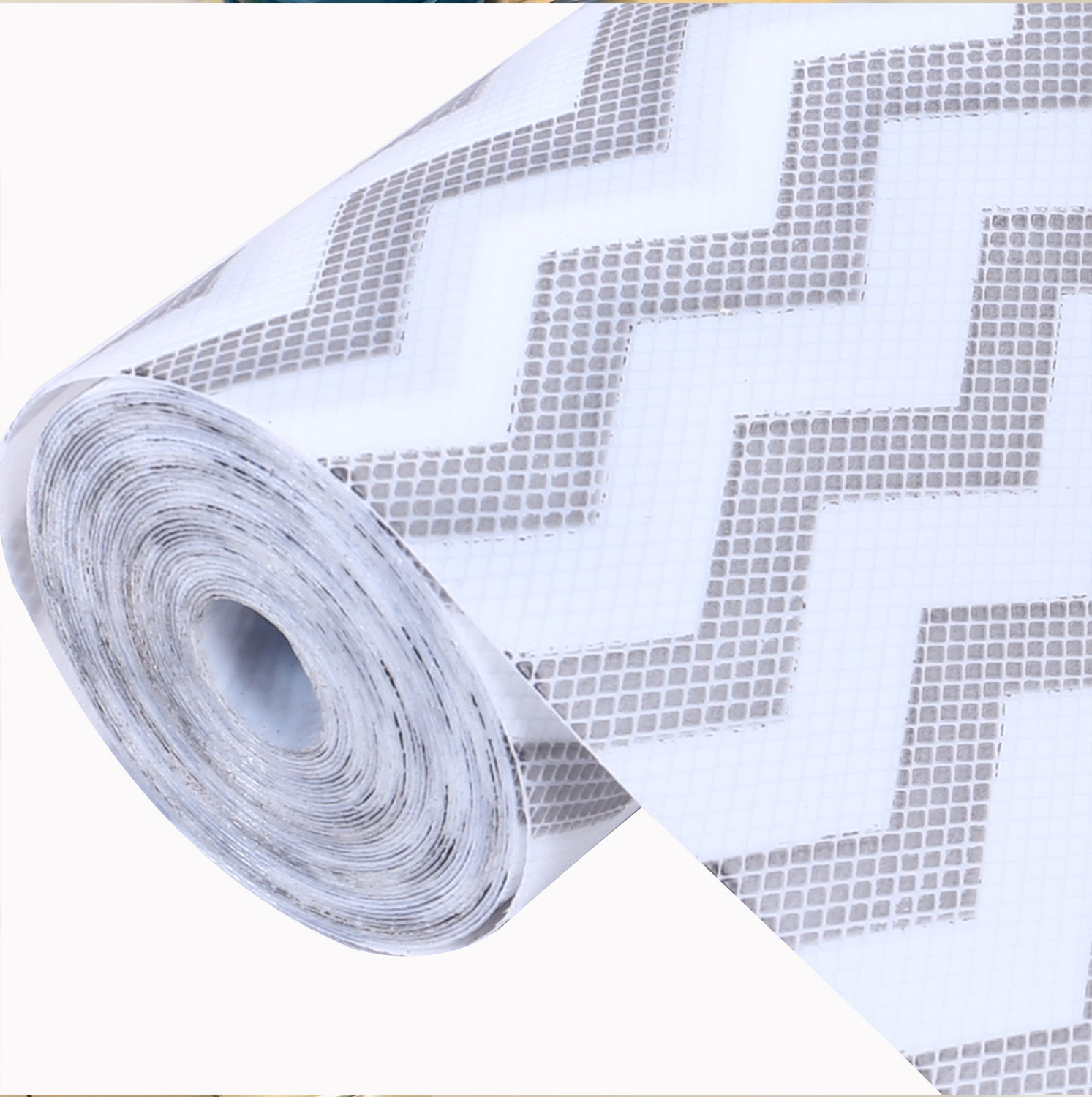 Kuber Industries Shelf Liner  EVA Kitchen Cabinet Shelf Mat  Anti-Slip Bathroom Mat  Fridge Mat  Table Mat  Zig Zag Design Wardrobe Mat  10 Meter  Gray