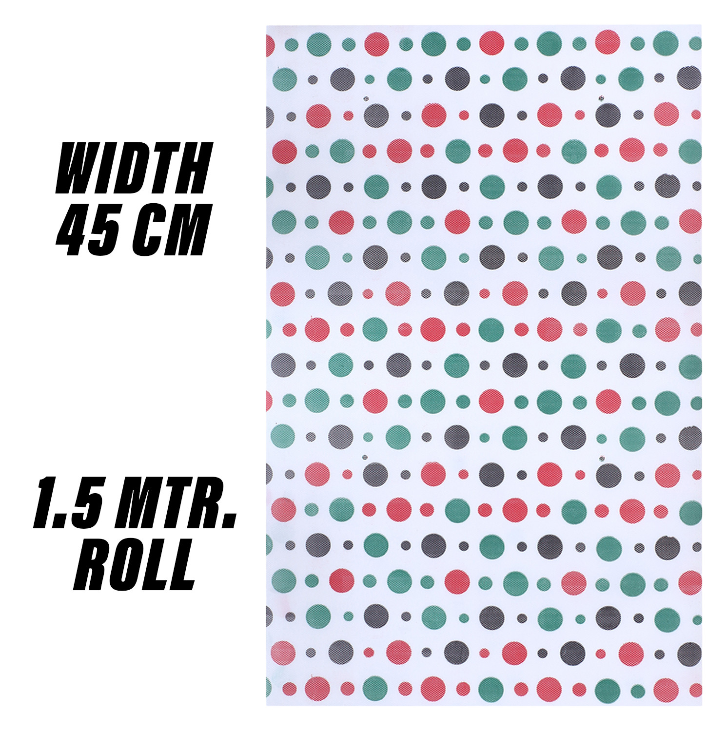 Kuber Industries Shelf Liner  EVA Kitchen Cabinet Shelf Mat  Anti-Slip Bathroom Mat  Fridge Mat  Table Mat  Multi Dot Print Wardrobe Mat  15 Meter  White
