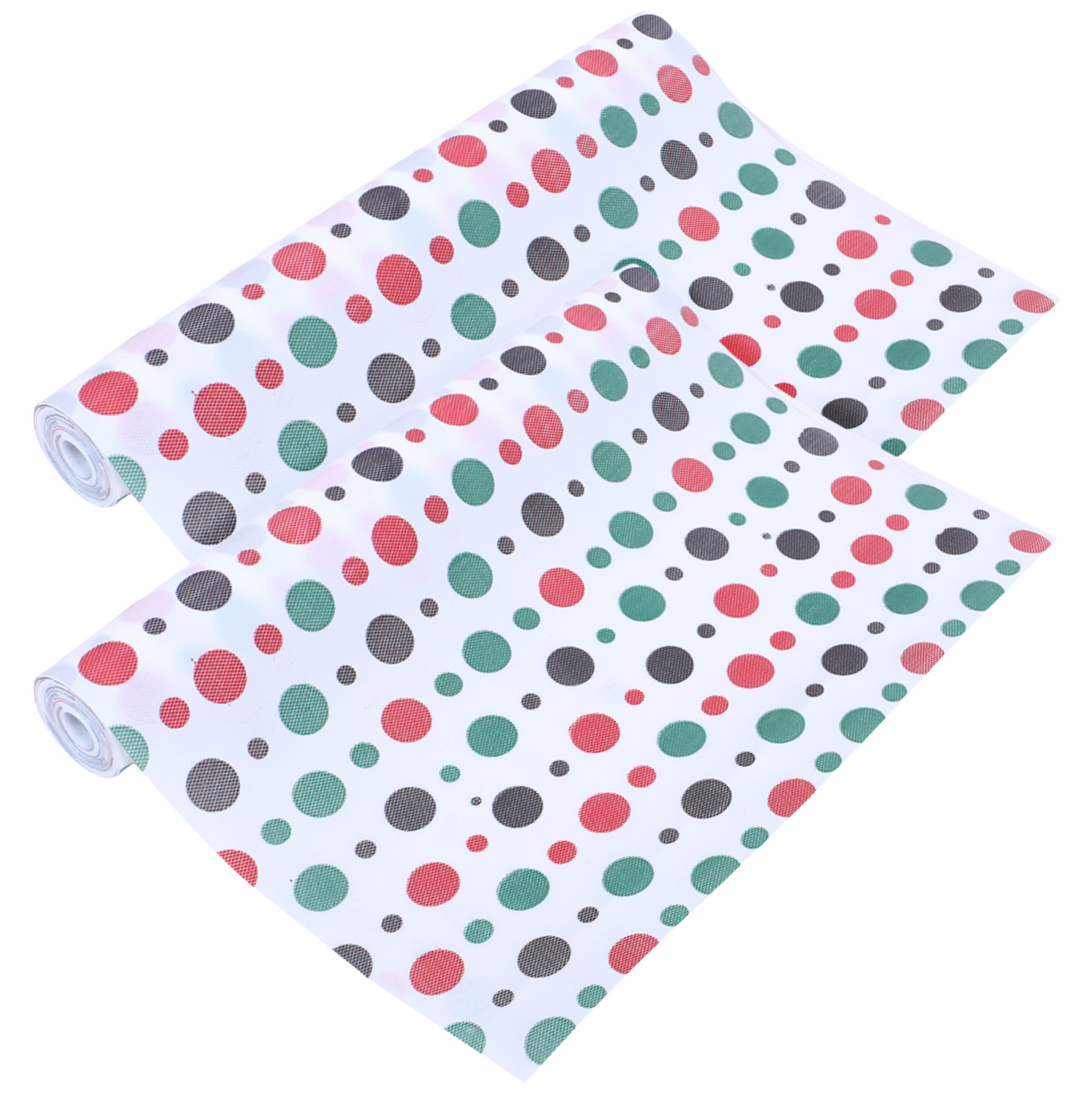 Kuber Industries Shelf Liner  EVA Kitchen Cabinet Shelf Mat  Anti-Slip Bathroom Mat  Fridge Mat  Table Mat  Multi Dot Print Wardrobe Mat  15 Meter  White