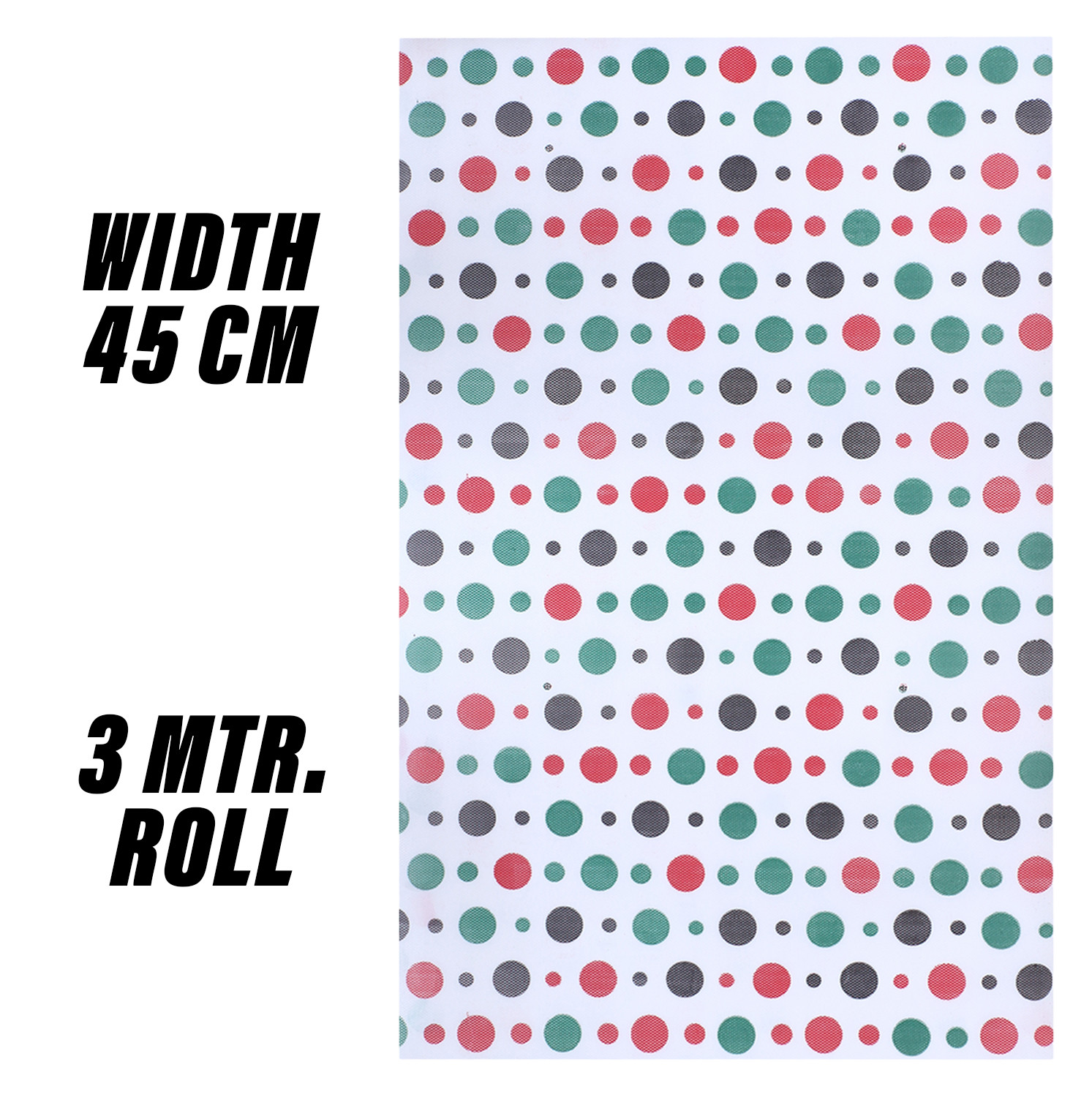Kuber Industries Shelf Liner  EVA Kitchen Cabinet Shelf Mat  Anti-Slip Bathroom Mat  Fridge Mat  Table Mat  Multi Dot Print Wardrobe Mat  3 Meter  White