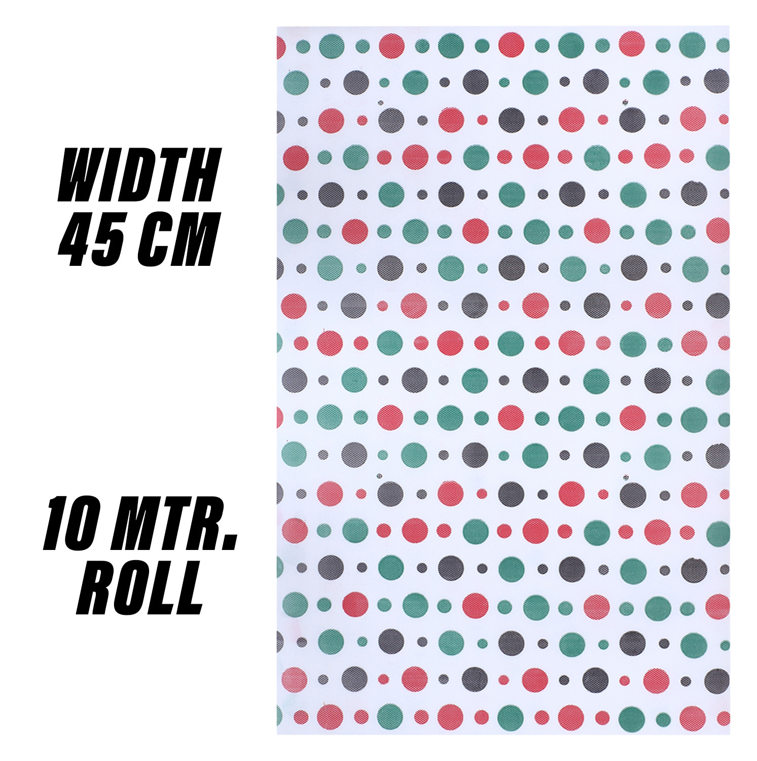 Kuber Industries Shelf Liner  EVA Kitchen Cabinet Shelf Mat  Anti-Slip Bathroom Mat  Fridge Mat  Table Mat  Multi Dot Print Wardrobe Mat  10 Meter  White