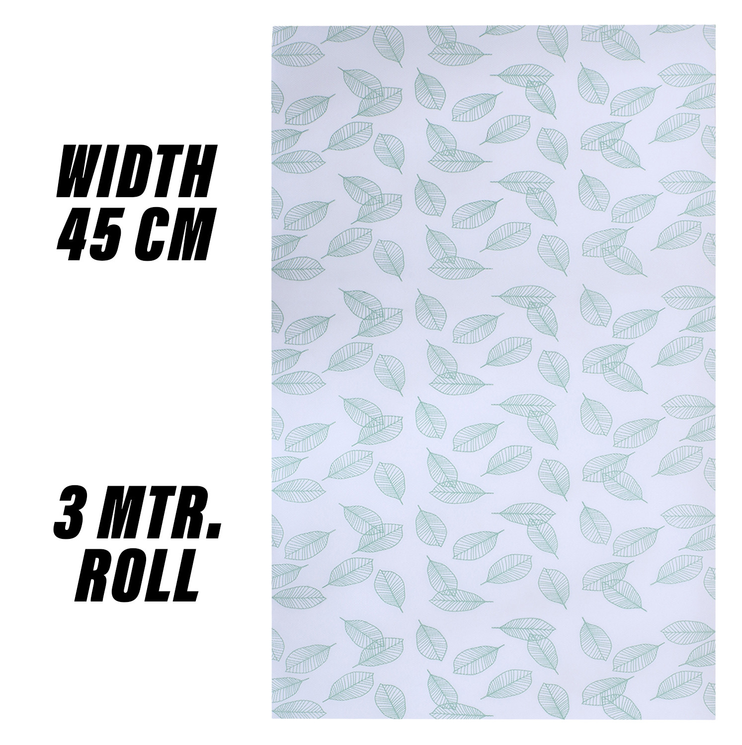 Kuber Industries Shelf Liner  EVA Kitchen Cabinet Shelf Mat  Anti-Slip Bathroom Mat  Fridge Mat  Table Mat  Green Leaf Print Wardrobe Mat  3 Meter  White