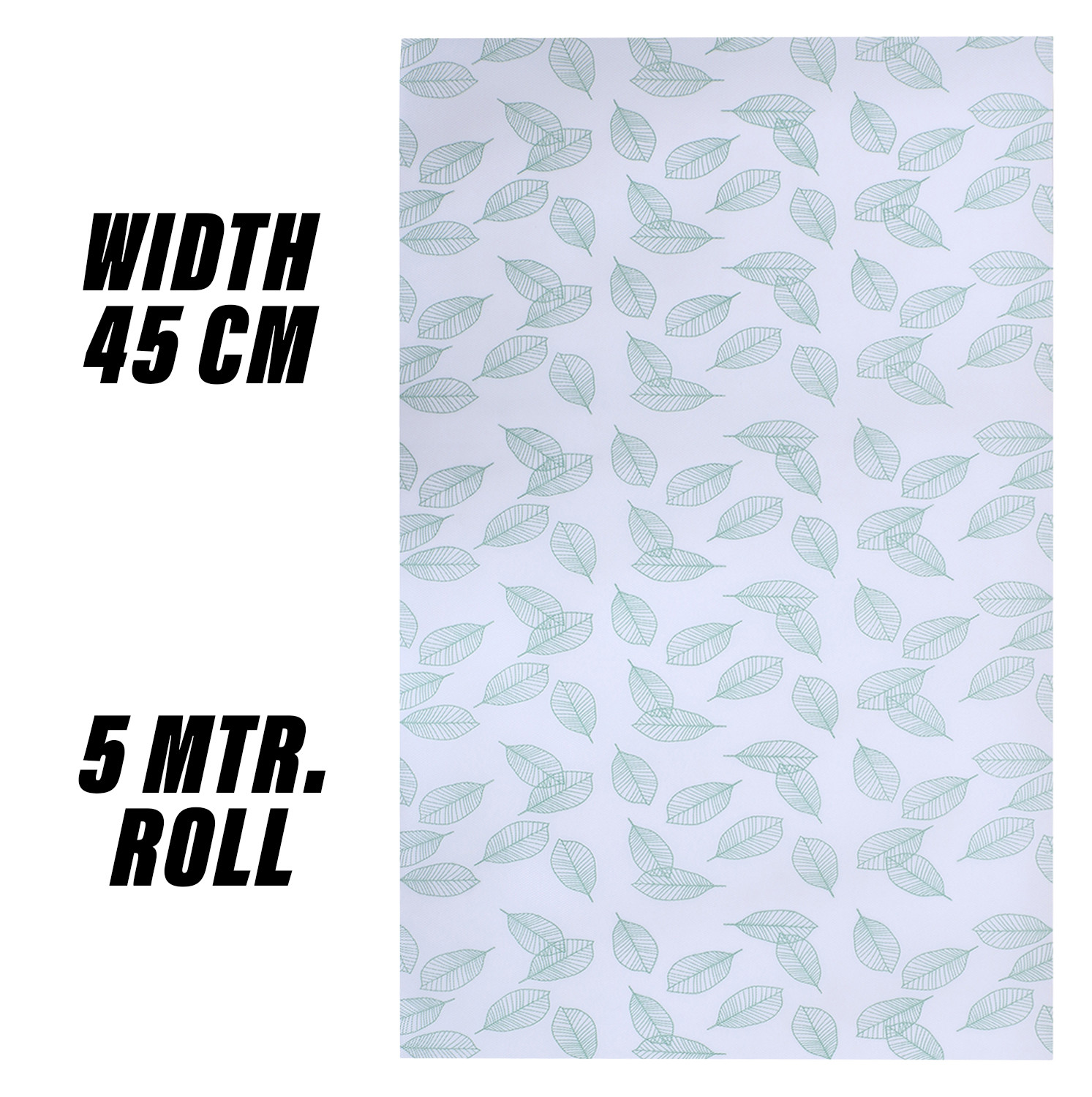 Kuber Industries Shelf Liner  EVA Kitchen Cabinet Shelf Mat  Anti-Slip Bathroom Mat  Fridge Mat  Table Mat  Green Leaf Print Wardrobe Mat  5 Meter  White