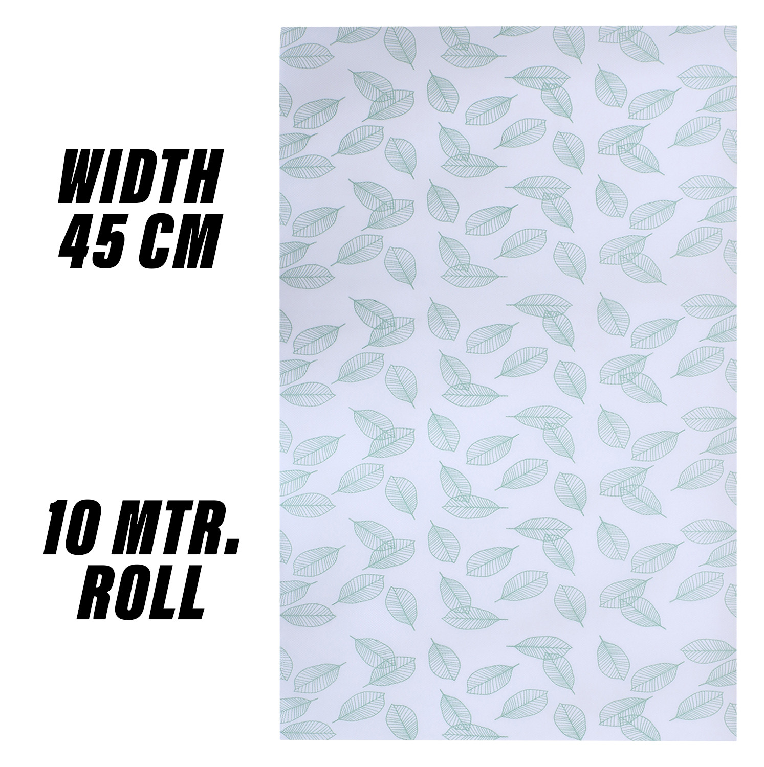 Kuber Industries Shelf Liner  EVA Kitchen Cabinet Shelf Mat  Anti-Slip Bathroom Mat  Fridge Mat  Table Mat  Green Leaf Print Wardrobe Mat  10 Meter  White