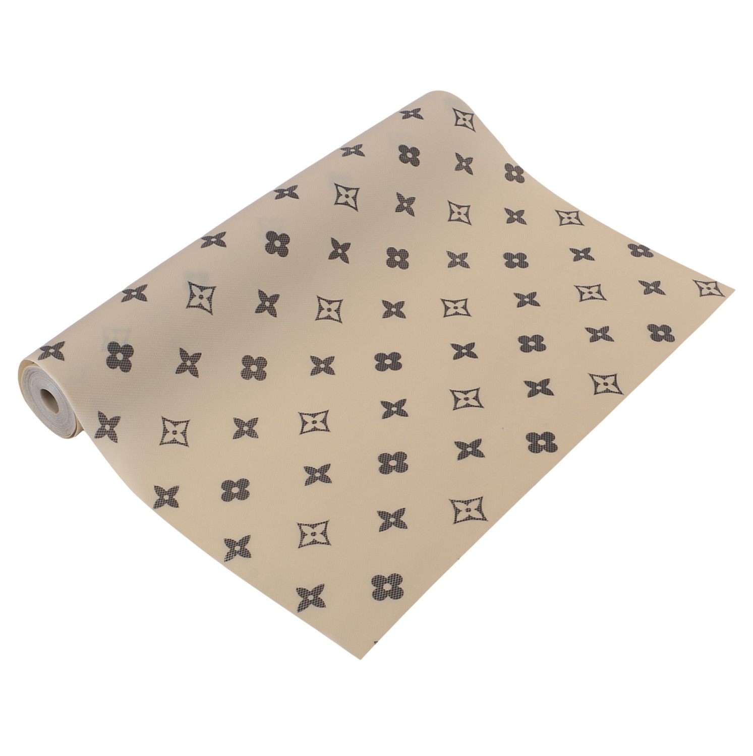 Kuber Industries Shelf Liner  EVA Kitchen Cabinet Shelf Mat  Anti-Slip Bathroom Mat  Fridge Mat  Table Mat  Star Print Print Wardrobe Mat  5 Meter  Beige