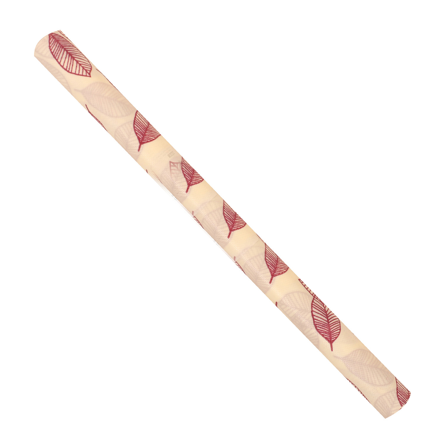 Kuber Industries Shelf Liner | EVA Kitchen Cabinet Shelf Mat | Anti-Slip Bathroom Mat | Fridge Mat | Table Mat | Pink Leaf Wardrobe Mat | 3 Meter | Cream