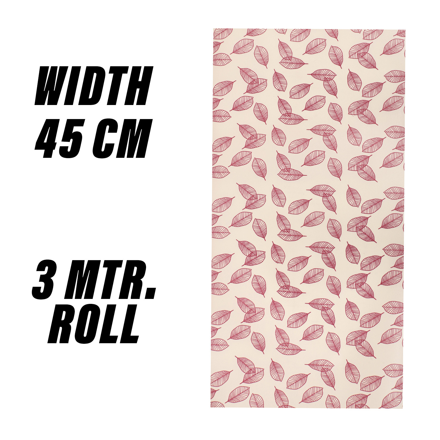 Kuber Industries Shelf Liner | EVA Kitchen Cabinet Shelf Mat | Anti-Slip Bathroom Mat | Fridge Mat | Table Mat | Pink Leaf Wardrobe Mat | 3 Meter | Cream
