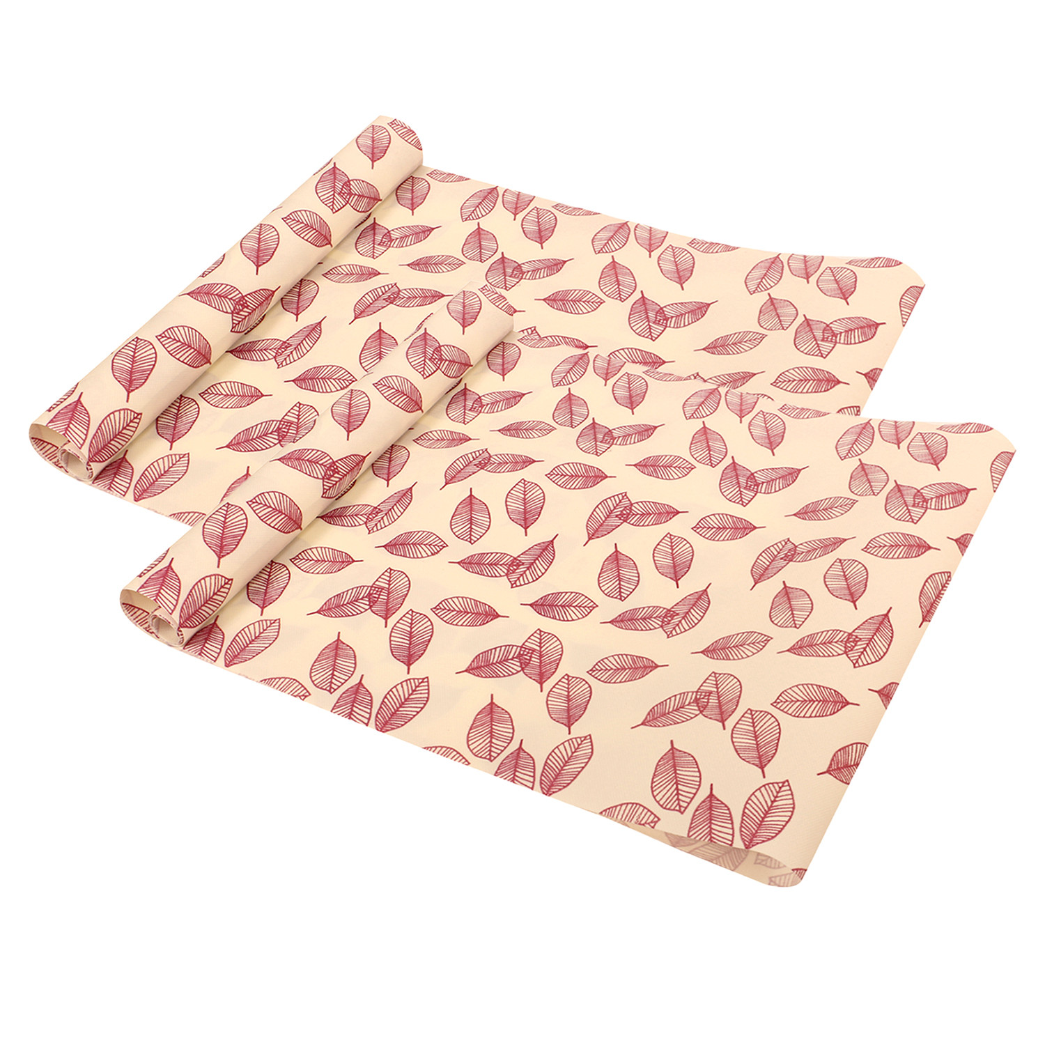 Kuber Industries Shelf Liner | EVA Kitchen Cabinet Shelf Mat | Anti-Slip Bathroom Mat | Fridge Mat | Table Mat | Pink Leaf Wardrobe Mat | 3 Meter | Cream