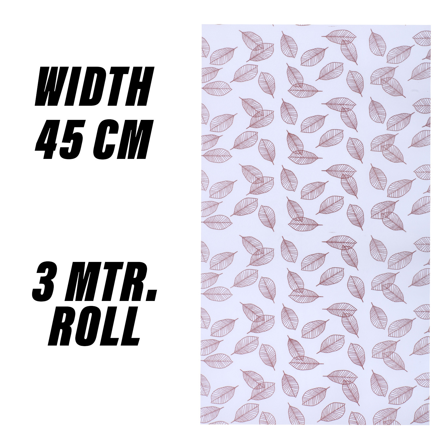 Kuber Industries Shelf Liner | EVA Kitchen Cabinet Shelf Mat | Anti-Slip Bathroom Mat | Fridge Mat | Table Mat | Brown Leaf Wardrobe Mat | 3 Meter | White