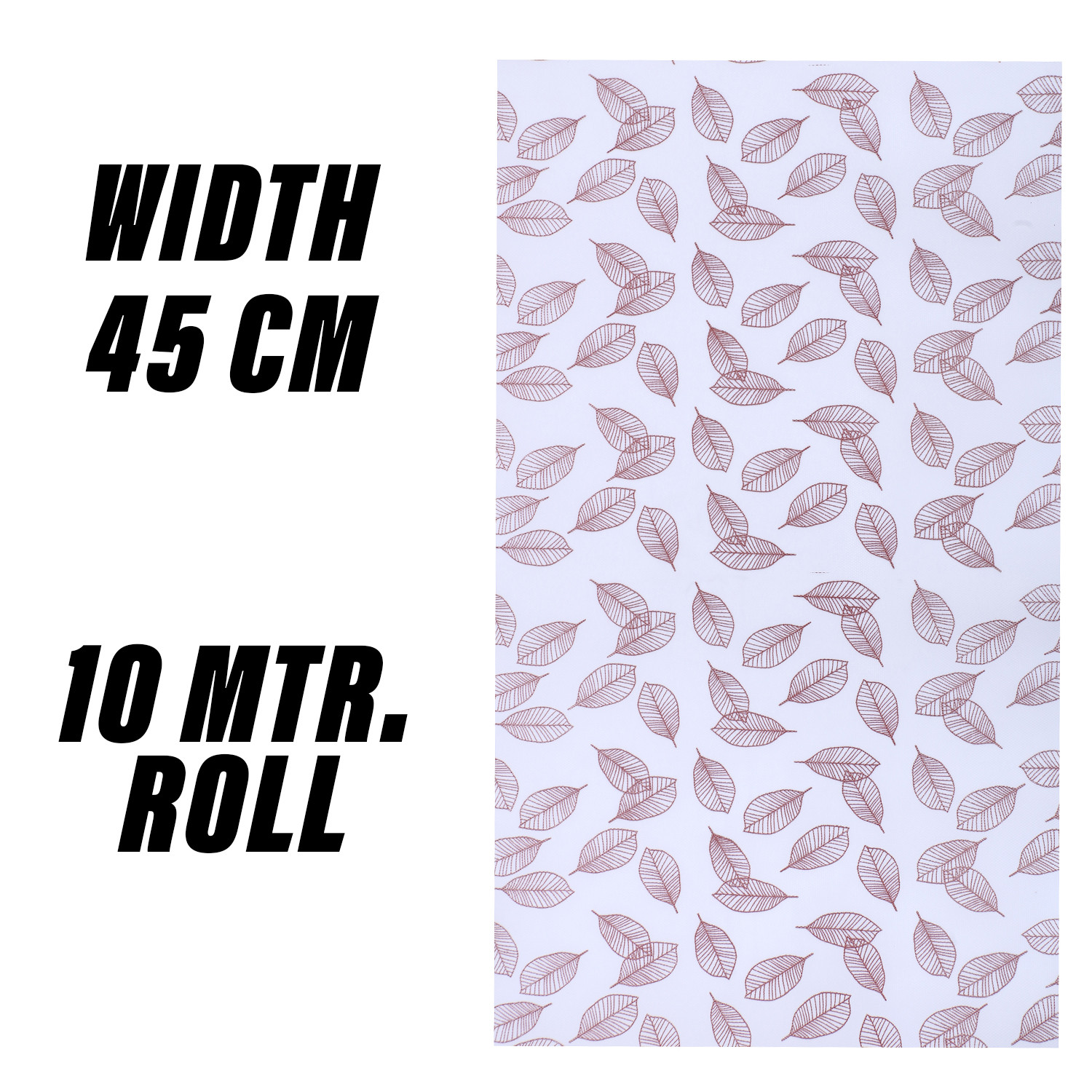 Kuber Industries Shelf Liner  EVA Kitchen Cabinet Shelf Mat  Anti-Slip Bathroom Mat  Fridge Mat  Table Mat  Brown Leaf Wardrobe Mat  10 Meter  White