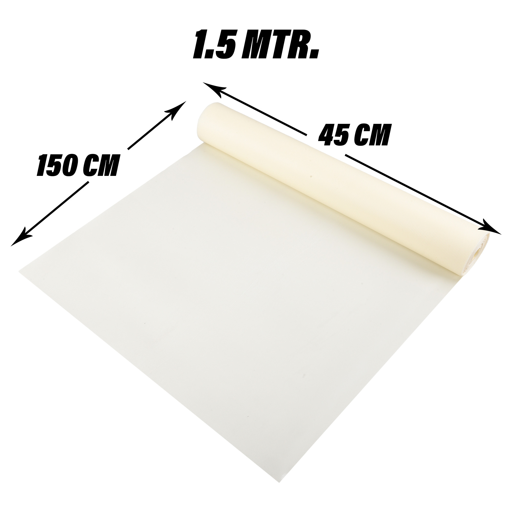 Kuber Industries Shelf Liner  EVA Kitchen Cabinet Shelf Mat  Anti-Slip Bathroom Mat  Fridge Mat  Table Placemat  Plain Wardrobe Mat  15 Meter  Cream