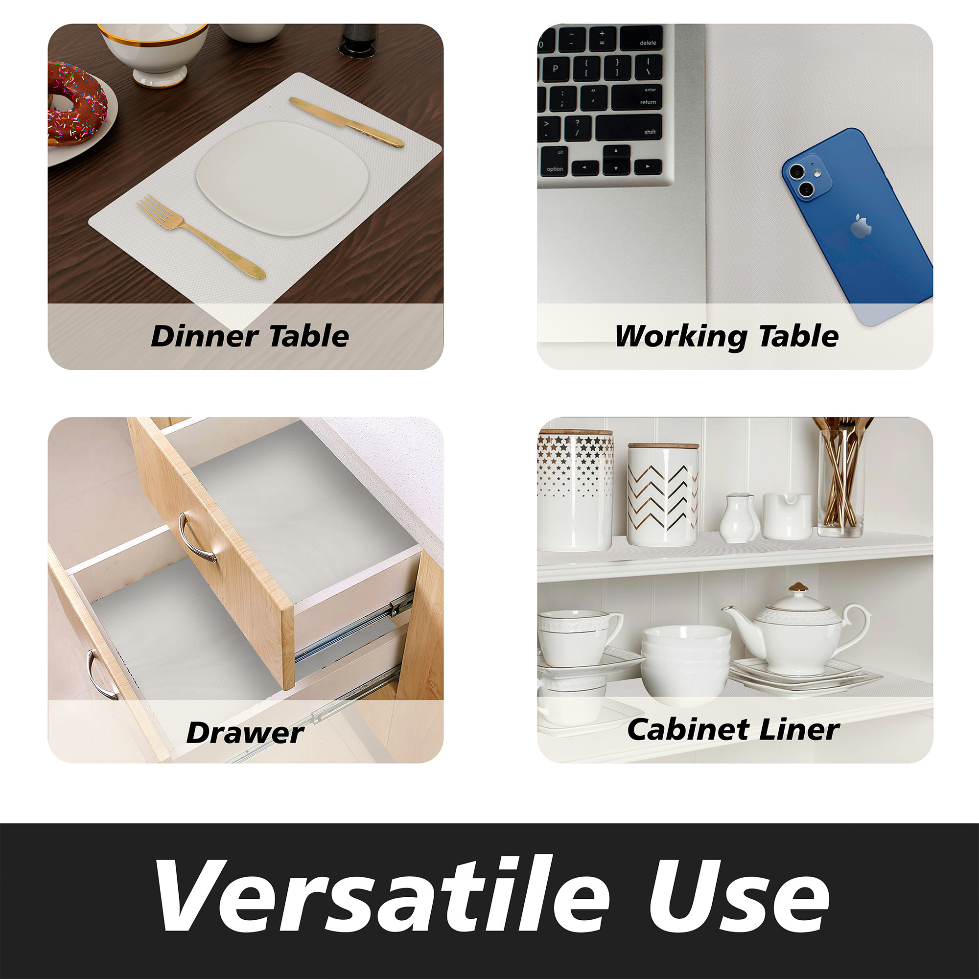 Kuber Industries Shelf Liner | EVA Kitchen Cabinet Shelf Mat | Anti-Slip Bathroom Mat | Fridge Mat | Table Placemat | Plain Wardrobe Mat | 10 Meter | Cream
