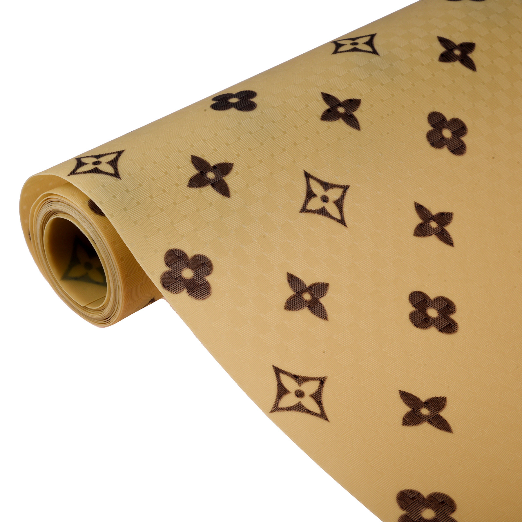 Kuber Industries Shelf Liner | EVA Kitchen Cabinet Shelf Protector | Kitchen Liners for Cabinets and Drawers | Drawer Liner Mat | Star Shelf Liner Cabinet Mat | 3 MTR | Brown