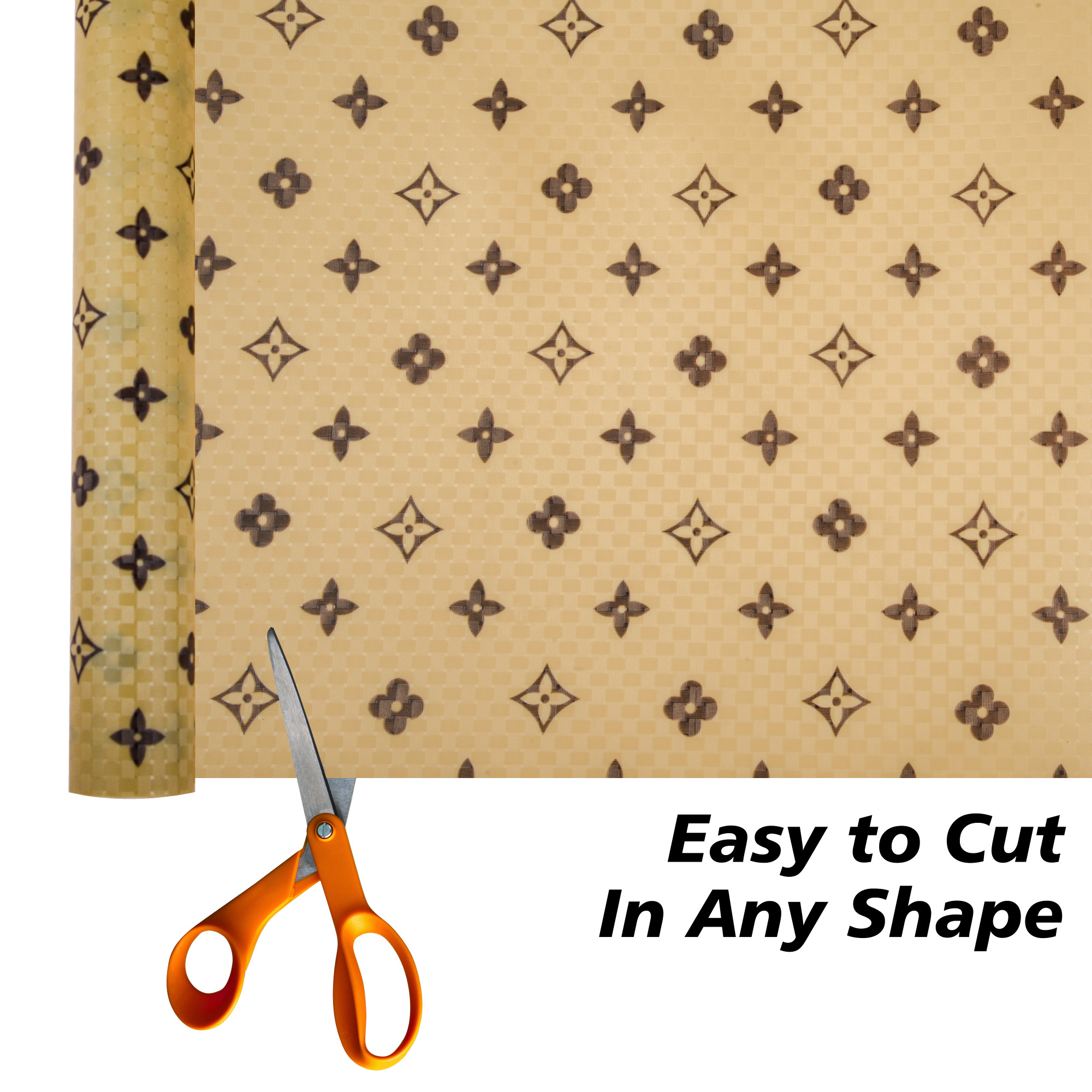 Kuber Industries Shelf Liner | EVA Kitchen Cabinet Shelf Protector | Kitchen Liners for Cabinets and Drawers | Drawer Liner Mat | Star Shelf Liner Cabinet Mat | 3 MTR | Brown