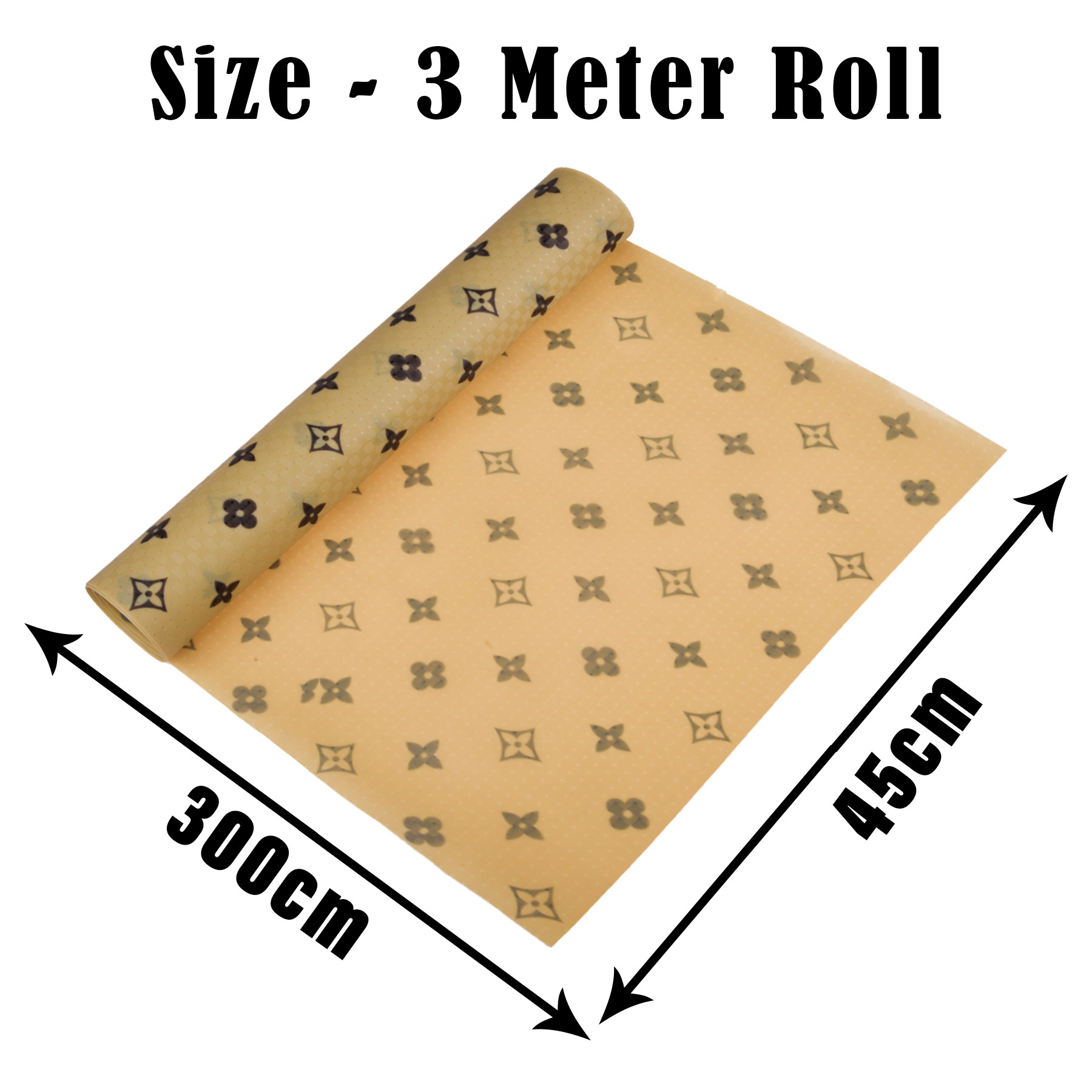 Kuber Industries Shelf Liner | EVA Kitchen Cabinet Shelf Protector | Kitchen Liners for Cabinets and Drawers | Drawer Liner Mat | Star Shelf Liner Cabinet Mat | 3 MTR | Brown