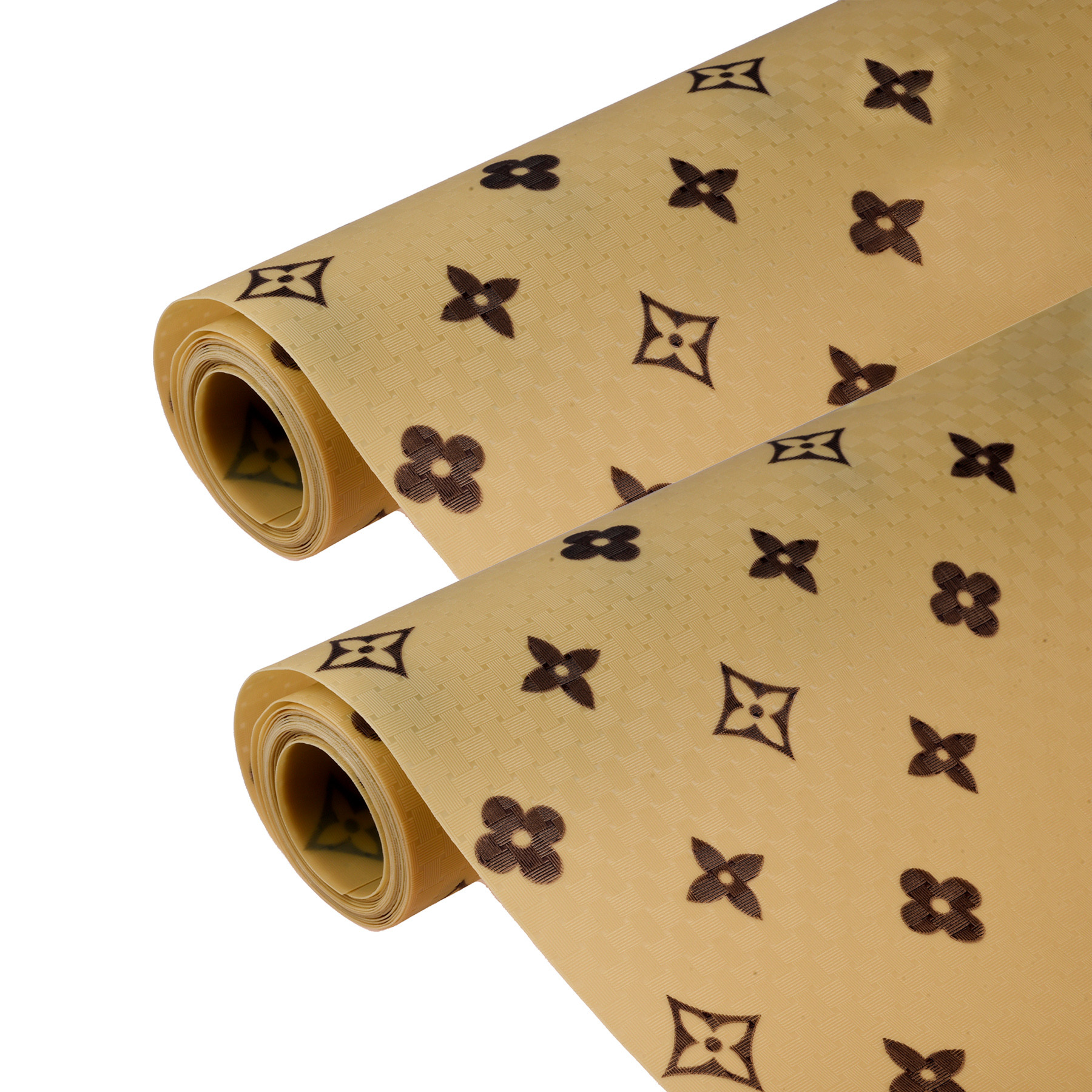 Kuber Industries Shelf Liner | EVA Kitchen Cabinet Shelf Protector | Kitchen Liners for Cabinets and Drawers | Drawer Liner Mat | Star Shelf Liner Cabinet Mat | 3 MTR | Brown