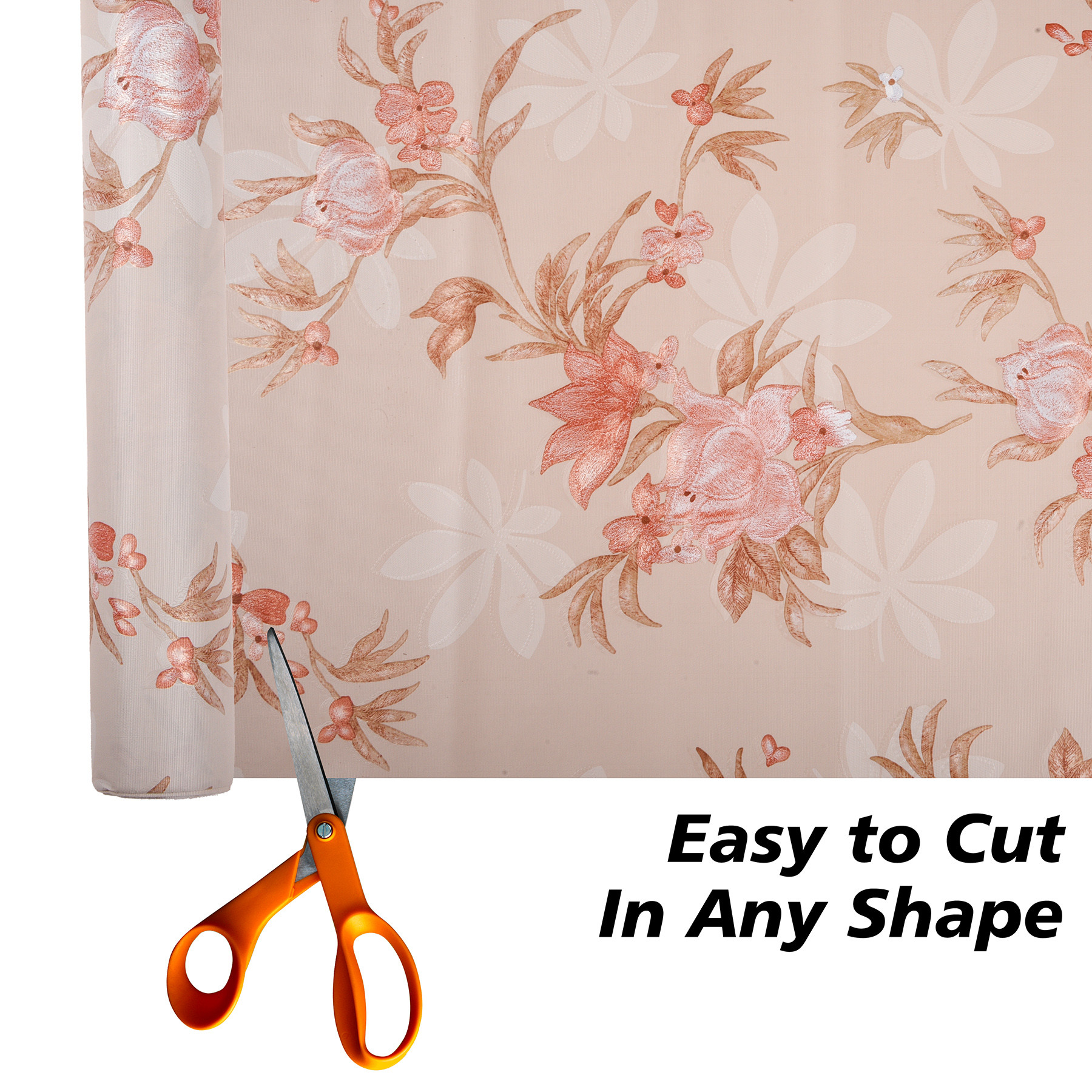 Kuber Industries Shelf Liner  Kitchen Cabinet Shelf Protector  Kitchen Liners for Cabinets  Drawer Liner Mat  Red Flower Wallpaper Shelf Liner Cabinet Mat  5 MTR  Cream