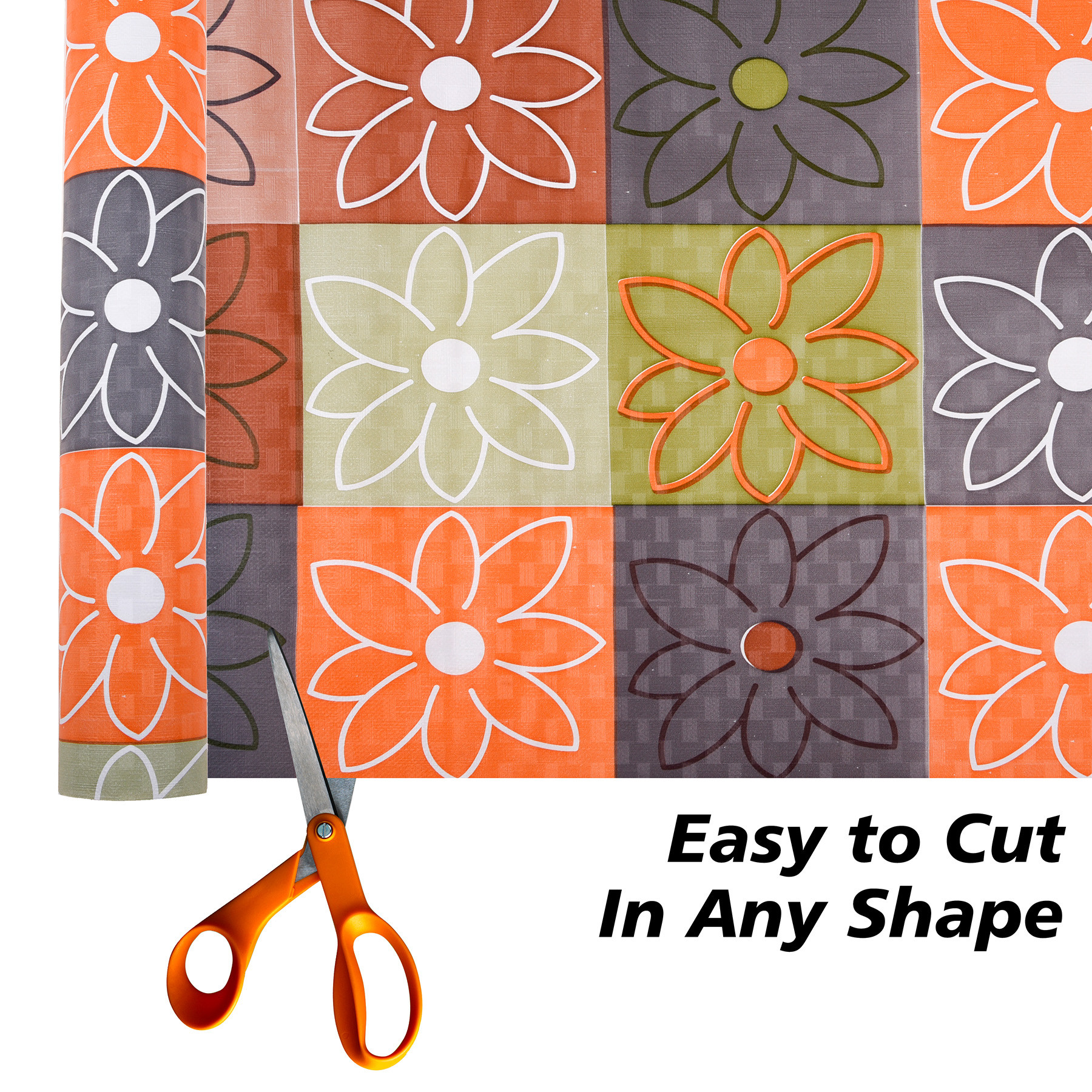 Kuber Industries Shelf Liner  Kitchen Cabinet Shelf Protector  Kitchen Liners for Cabinets and Drawers  Drawer Liner Mat  Check-Design Shelf Liner Cabinet Mat   Orange