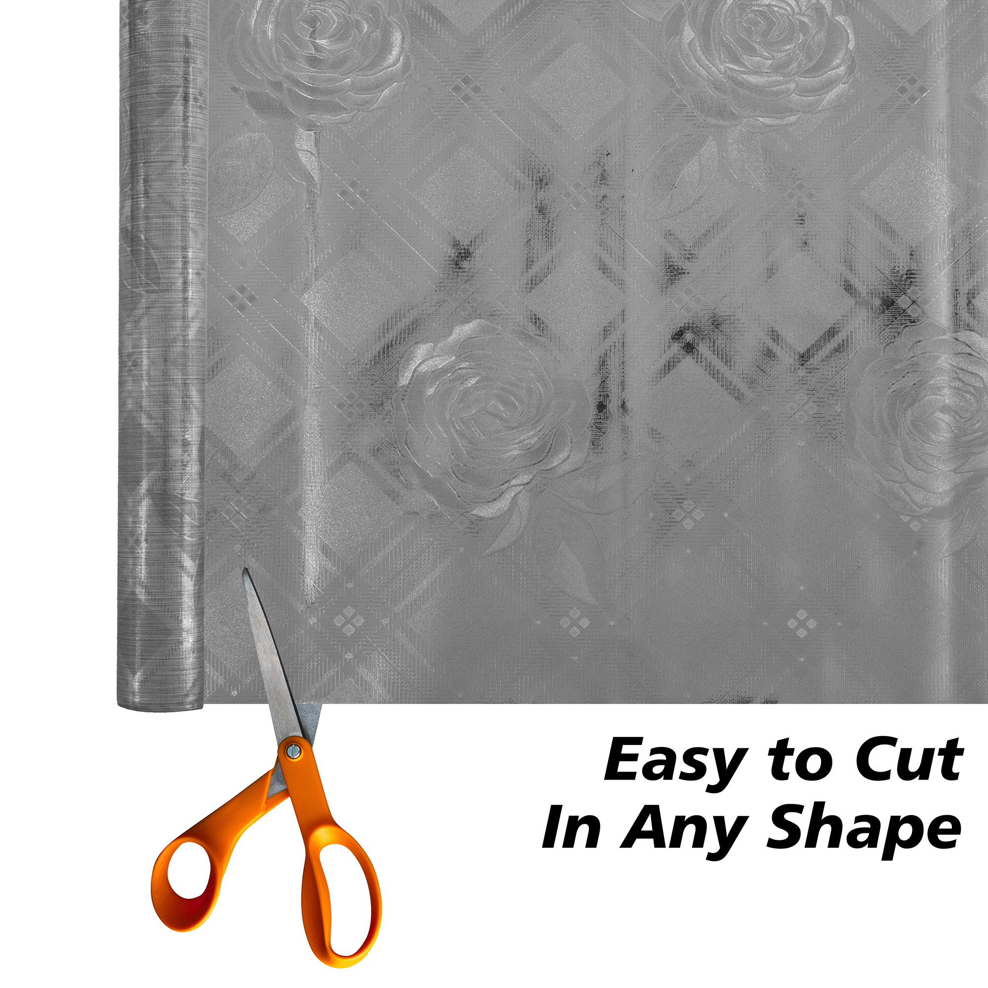 Kuber Industries Shelf Liner  Kitchen Cabinet Shelf Protector  Kitchen Liners for Cabinets and Drawers  Drawer Liner Mat  Self Shining Shelf Liner Cabinet Mat   Silver