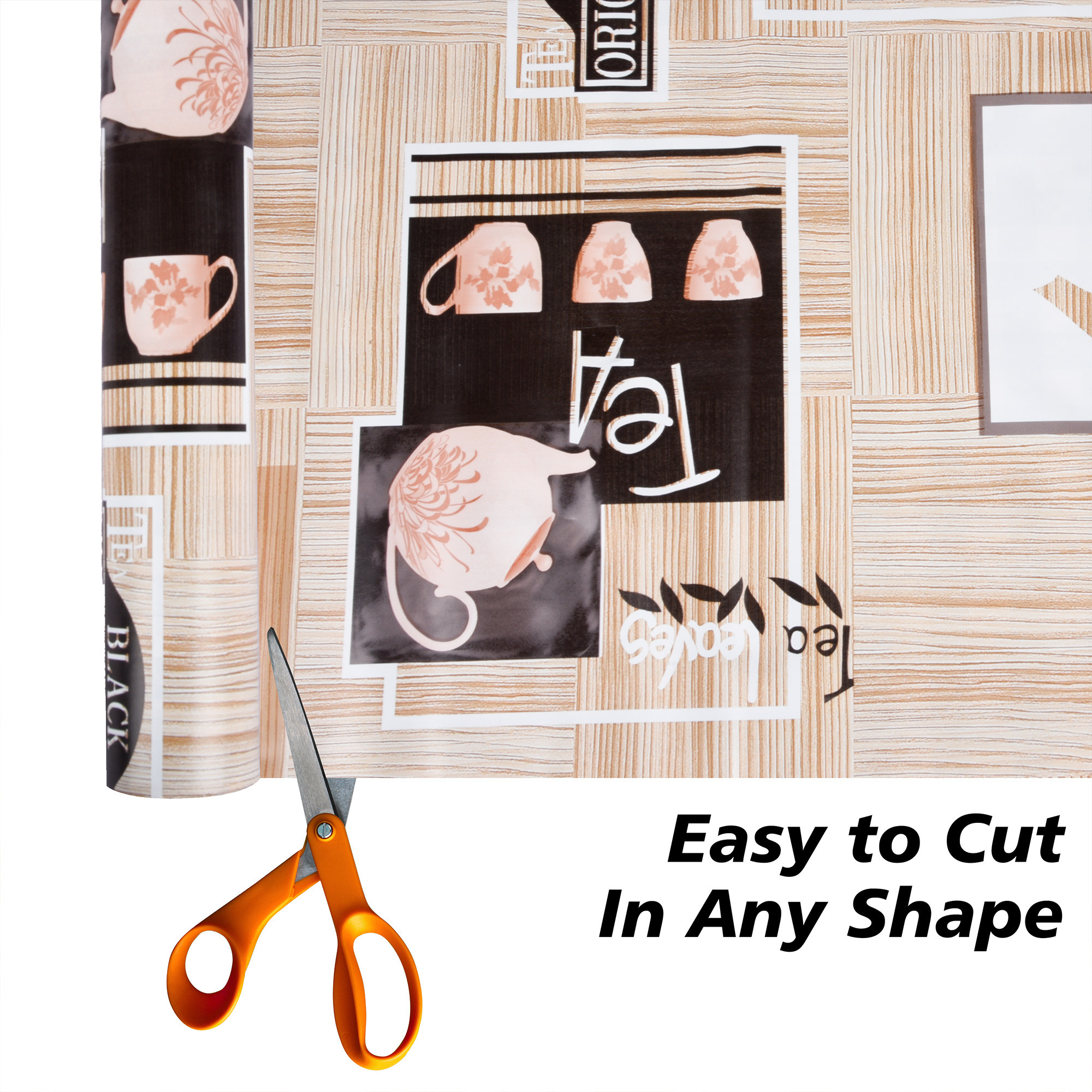 Kuber Industries Shelf Liner  Kitchen Cabinet Shelf Protector  Kitchen Liners for Cabinets and Drawers  Drawer Liner Mat  Kettle Design Shelf Liner Roll  Cabinet Mat   Brown