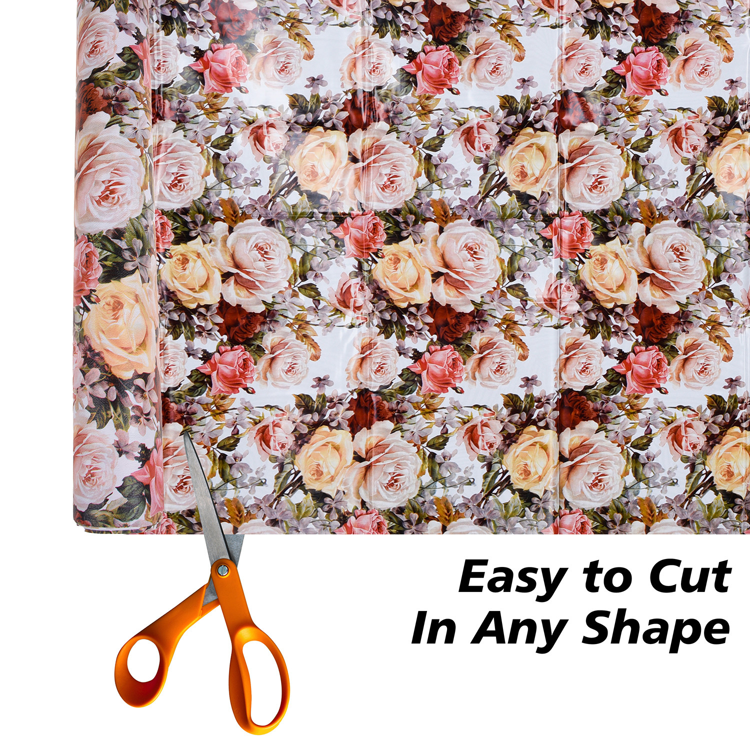 Kuber Industries Shelf Liner  Kitchen Cabinet Shelf Protector  Kitchen Liners for Cabinets and Drawers  Drawer Liner Mat  Gulab-Design Shelf Liner Roll  Cabinet Mat   White