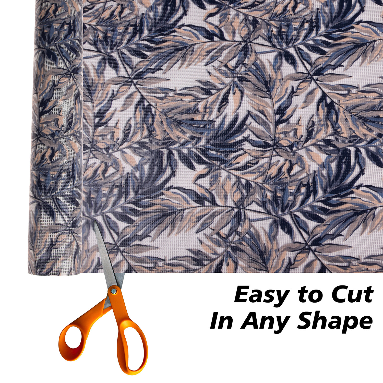 Kuber Industries Shelf Liner  Kitchen Cabinet Shelf Protector  Kitchen Liners for Cabinets and Drawers  Drawer Liner Mat  Leaf-Design Shelf Liner Roll  Cabinet Mat   Blue