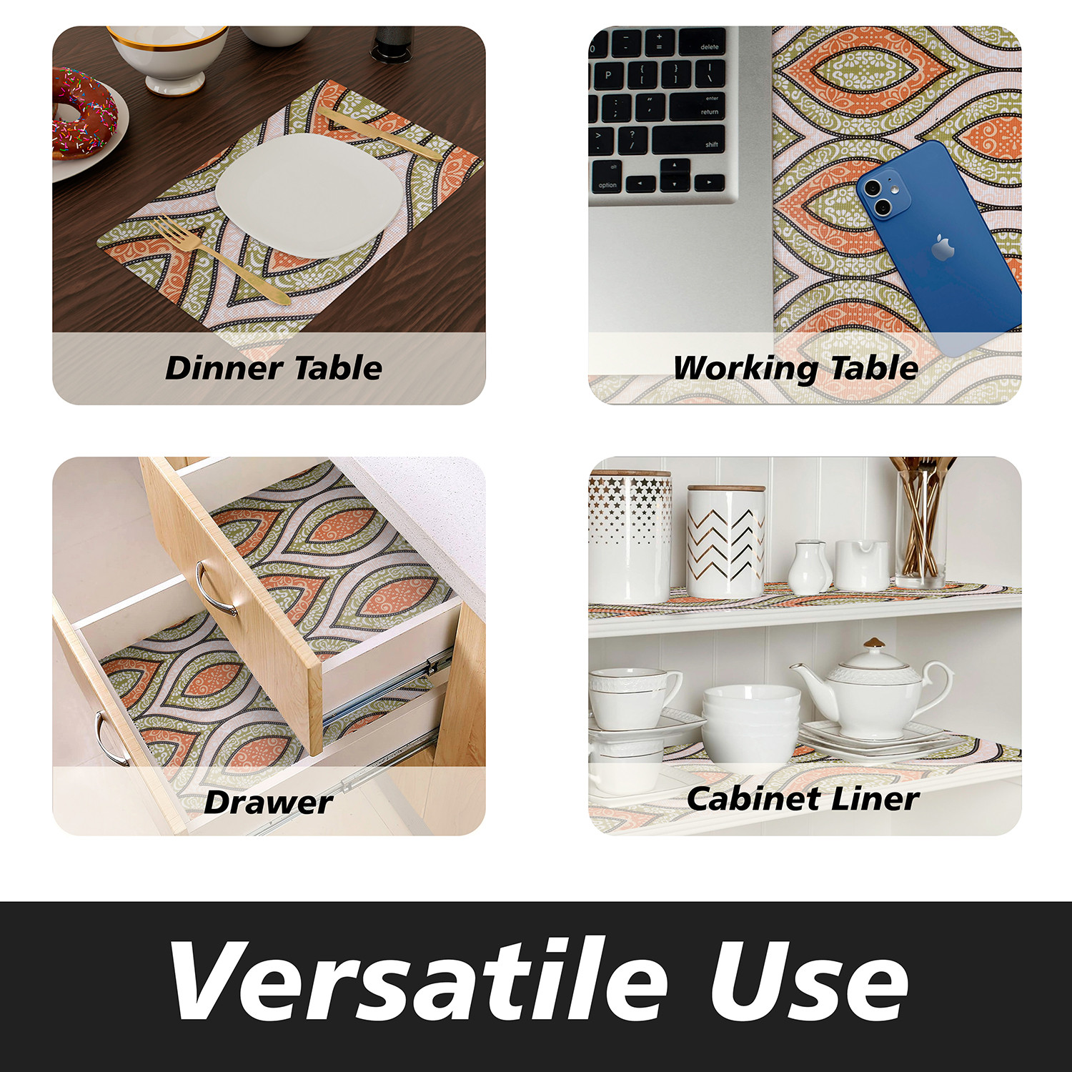 Kuber Industries Shelf Liner  Kitchen Cabinet Shelf Protector  Kitchen Liners for Cabinets and Drawers  Drawer Liner Mat  Zig Zag Gripper Shelf Liner Roll  Cabinet Mat   Green