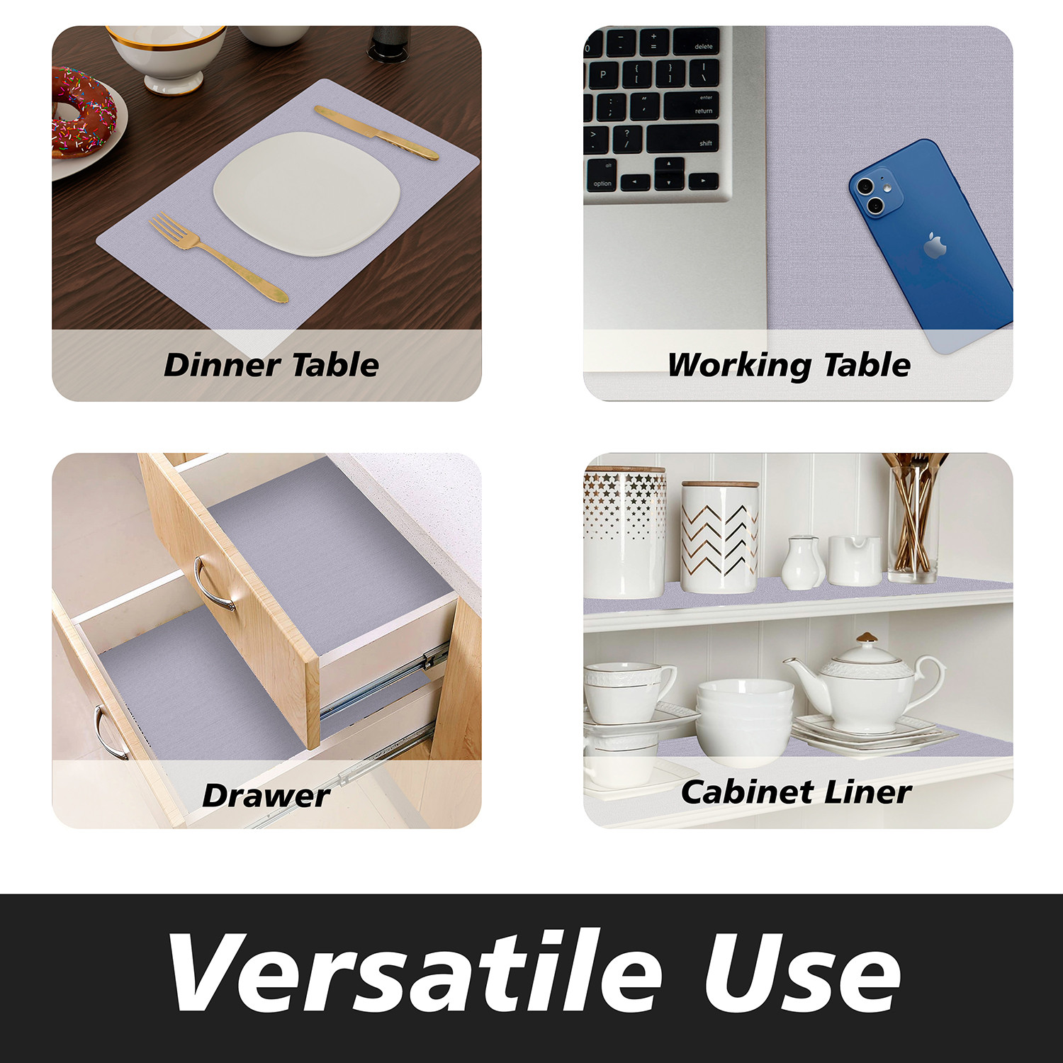 Kuber Industries Shelf Liner  Kitchen Cabinet Shelf Protector  Kitchen Liners for Cabinets and Drawers  Drawer Liner Mat  Texture Shelf Liner Roll  Cabinet Mat  3 MTR  Gray