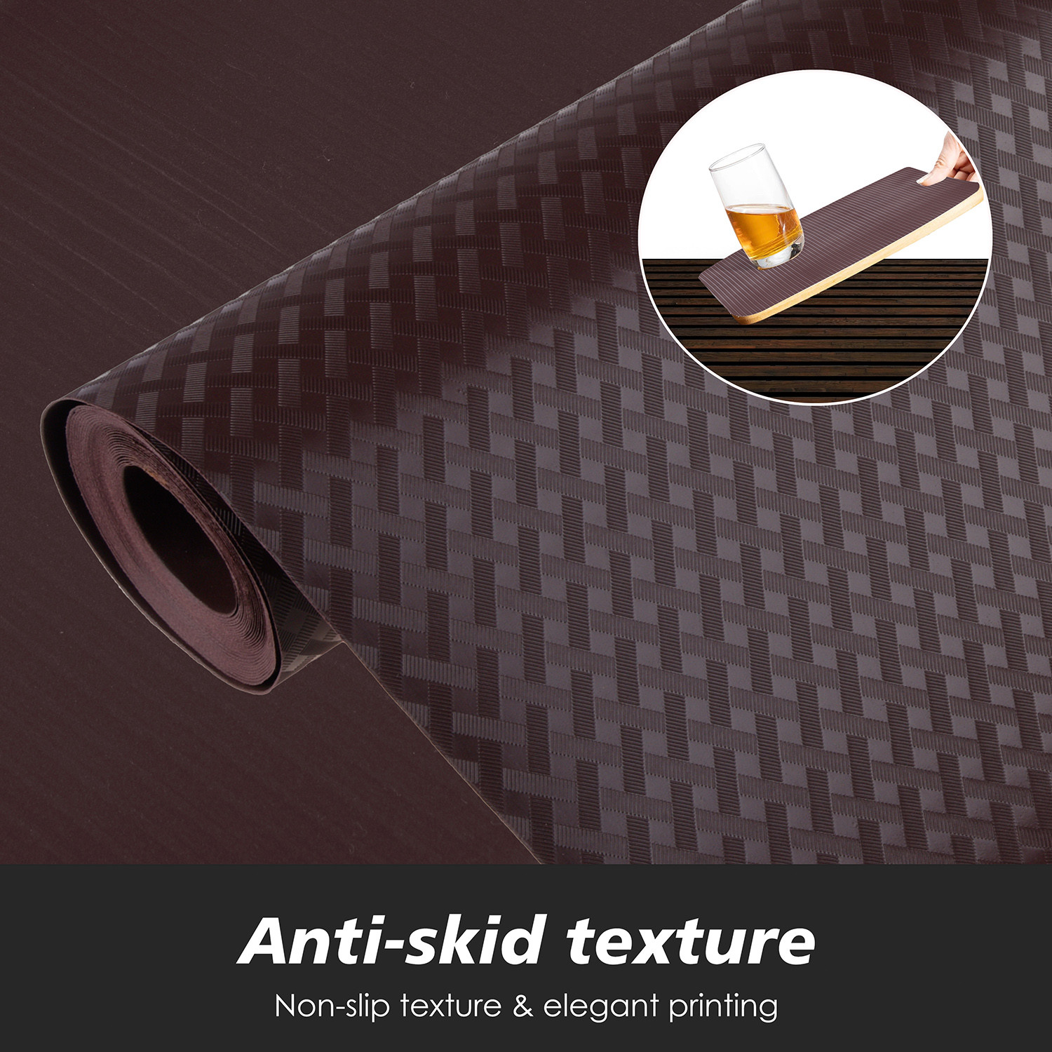 Kuber Industries Shelf Liner  Kitchen Cabinet Shelf Protector  Kitchen Liners for Cabinets and Drawers  Drawer Liner Mat  Self Check Shelf Liner Cabinet Mat   Brown