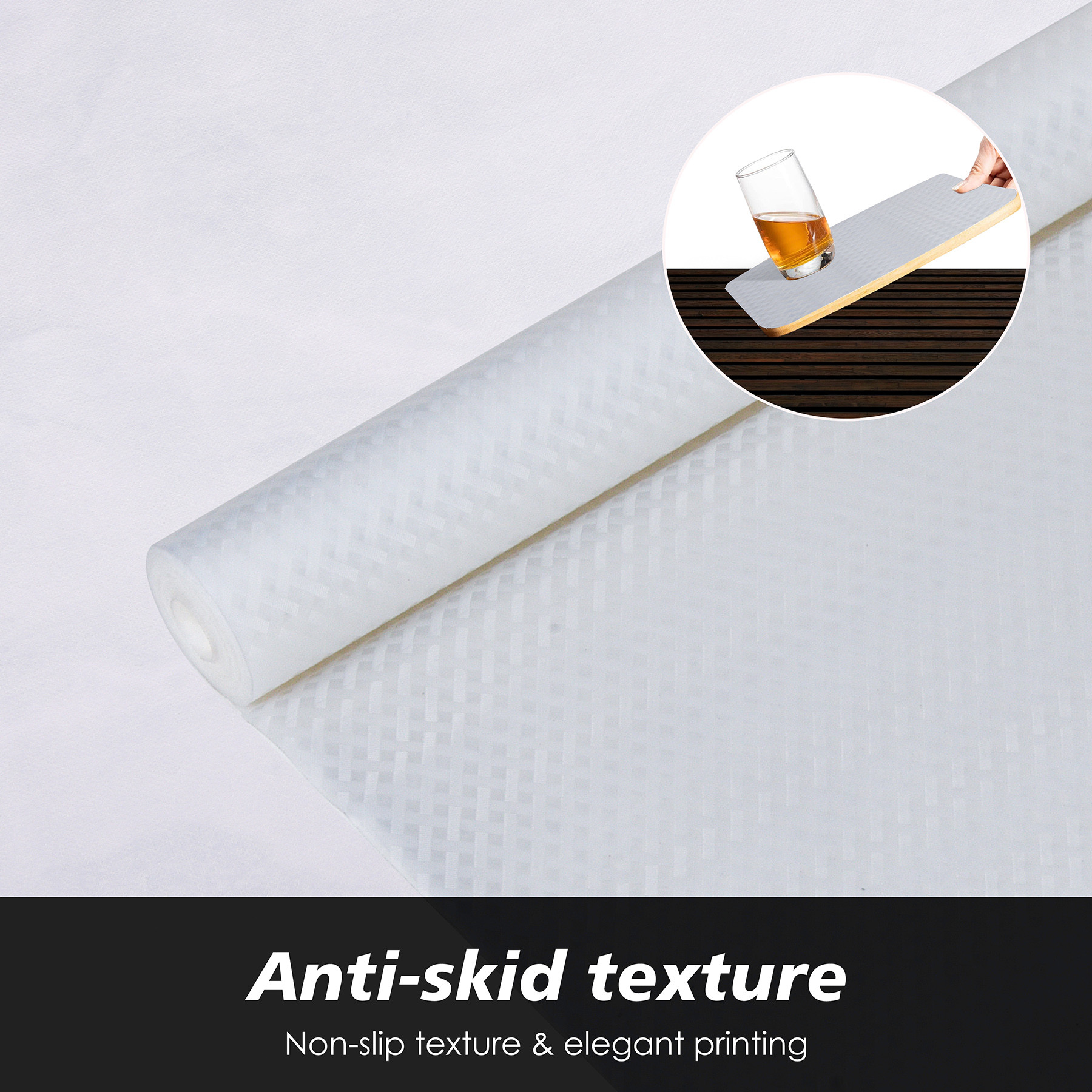 Kuber Industries Shelf Liner  Kitchen Cabinet Shelf Protector  Kitchen Liners for Cabinets and Drawers  Drawer Liner Mat  Self Check Shelf Liner Cabinet Mat   White